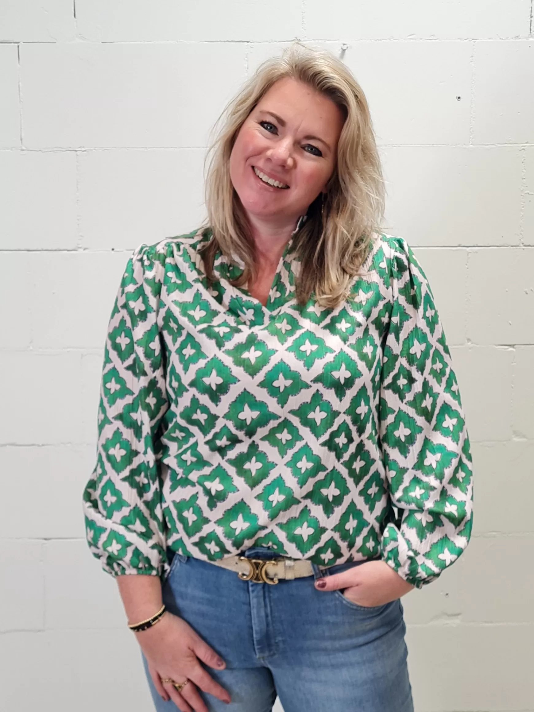 Trendz Blouse Carmen Groen Best