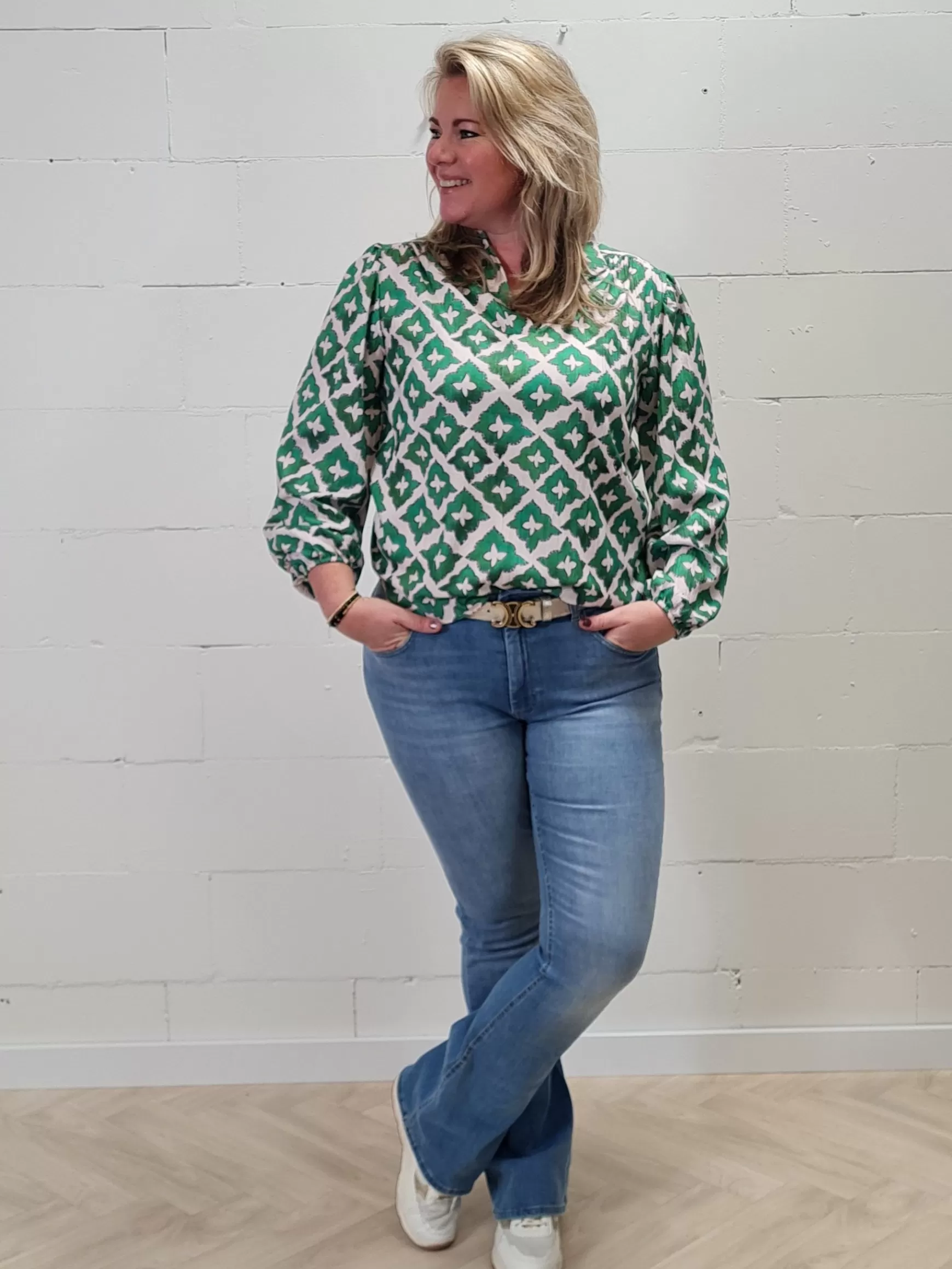 Trendz Blouse Carmen Groen Best