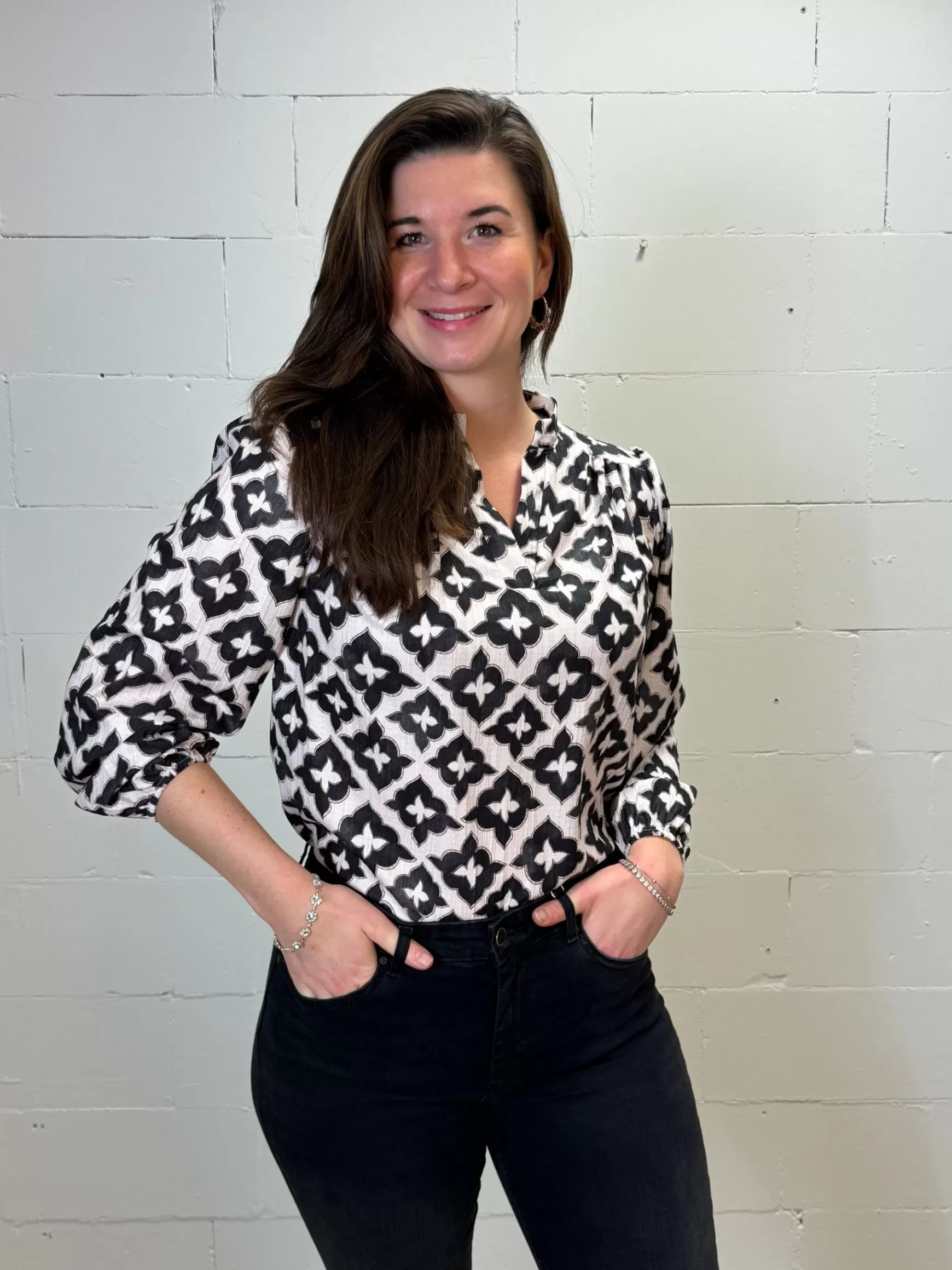 Trendz Blouse Carmen Zwart Shop