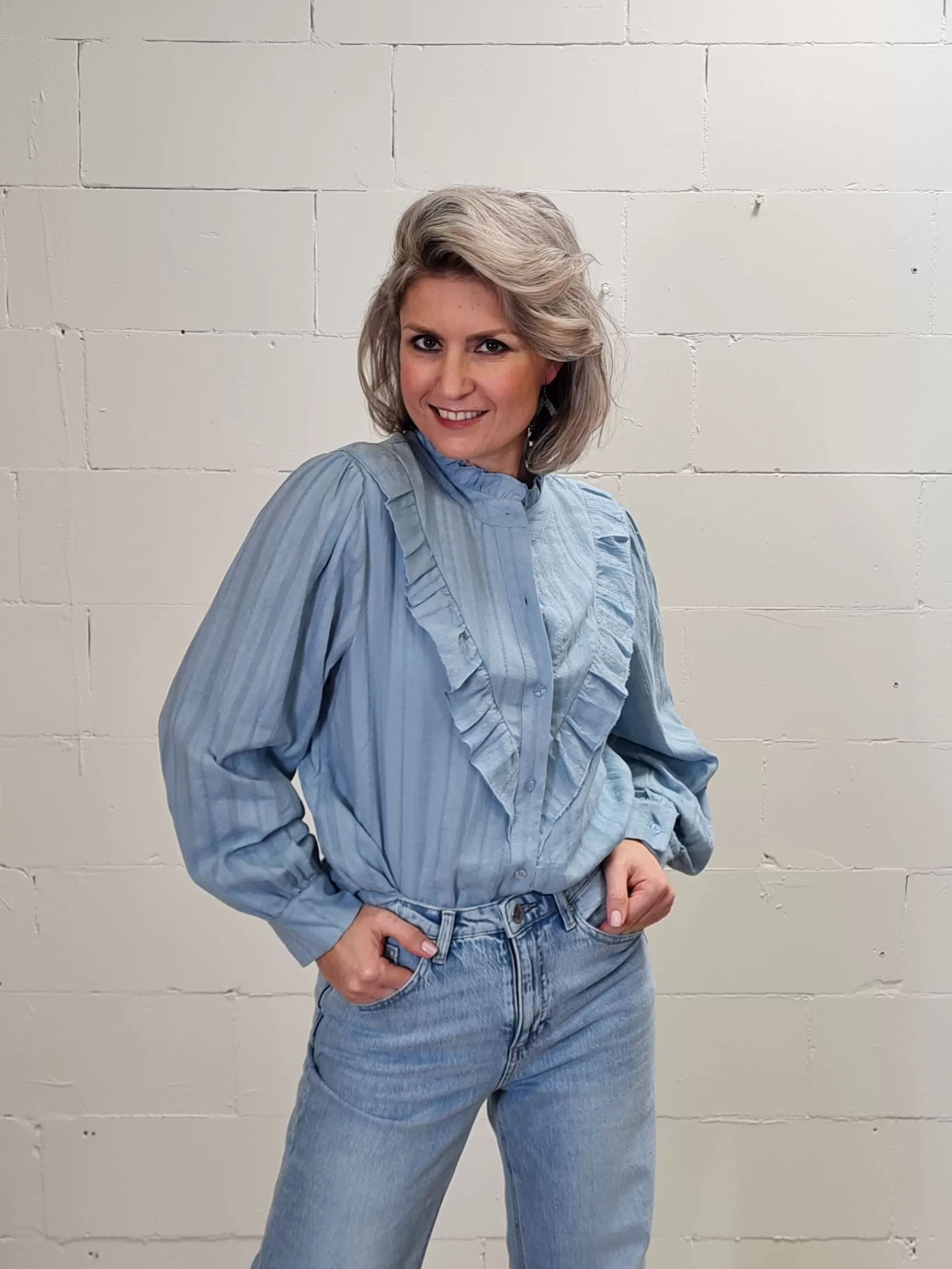 Trendz Blouse Demi Denim Blue Shop