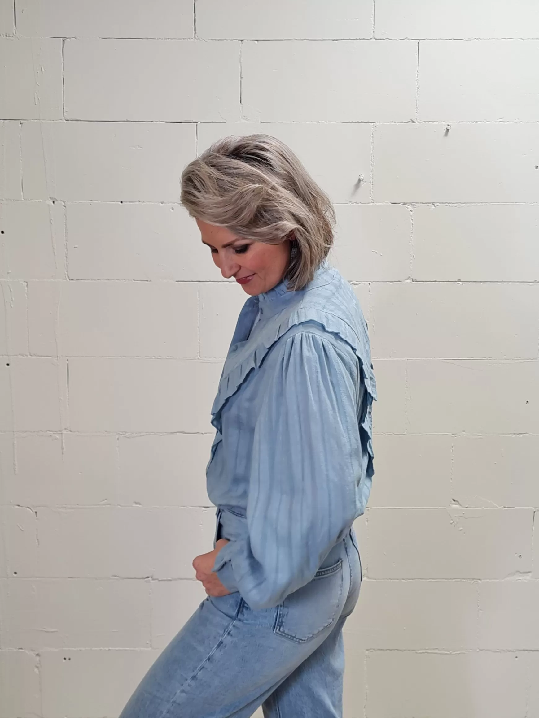 Trendz Blouse Demi Denim Blue Shop