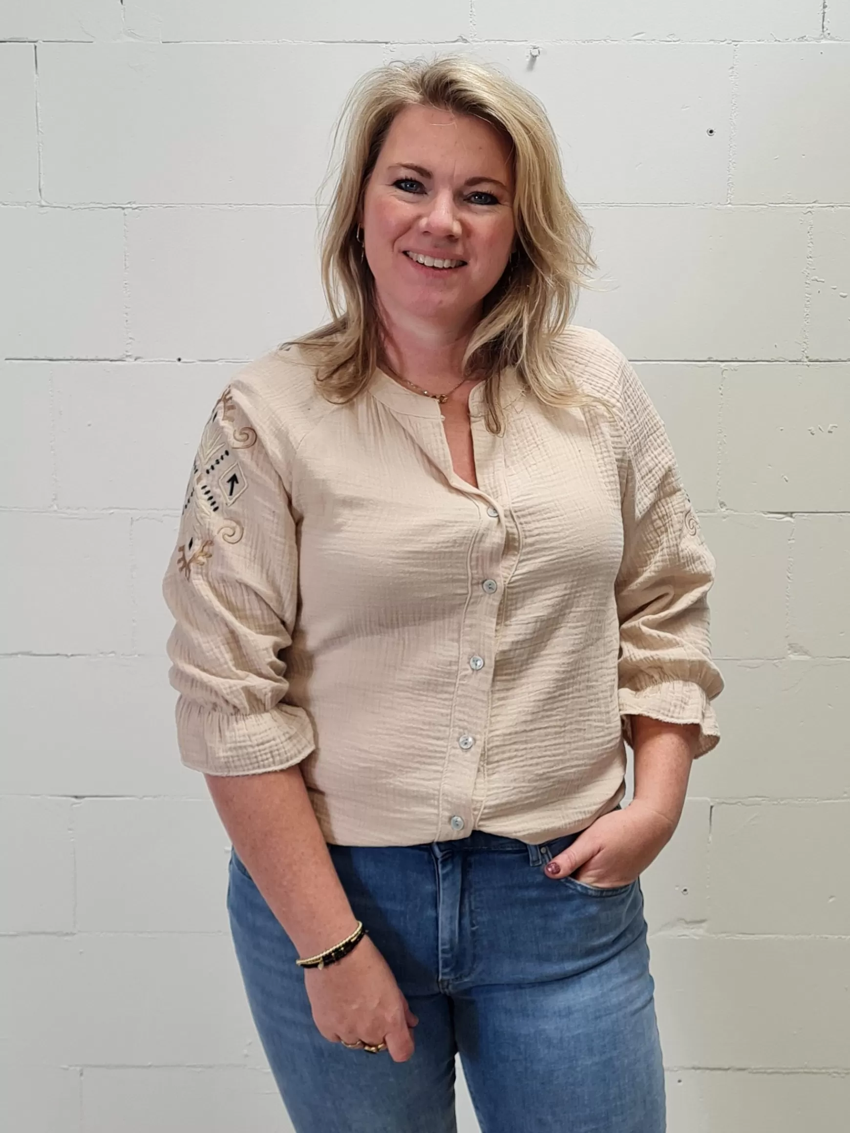 Trendz Blouse Eliza Beige Hot