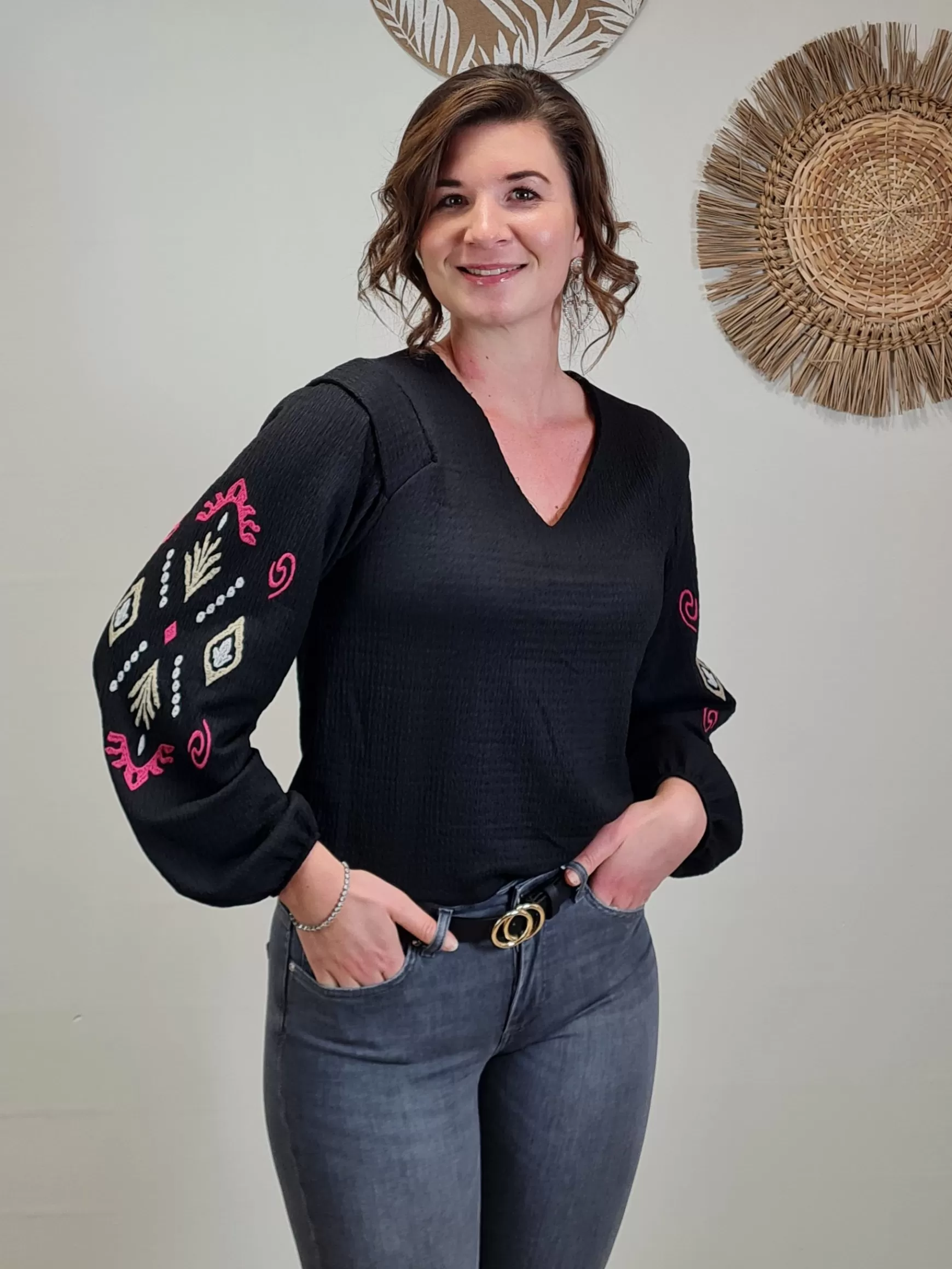 Trendz Blouse Eva Zwart Clearance