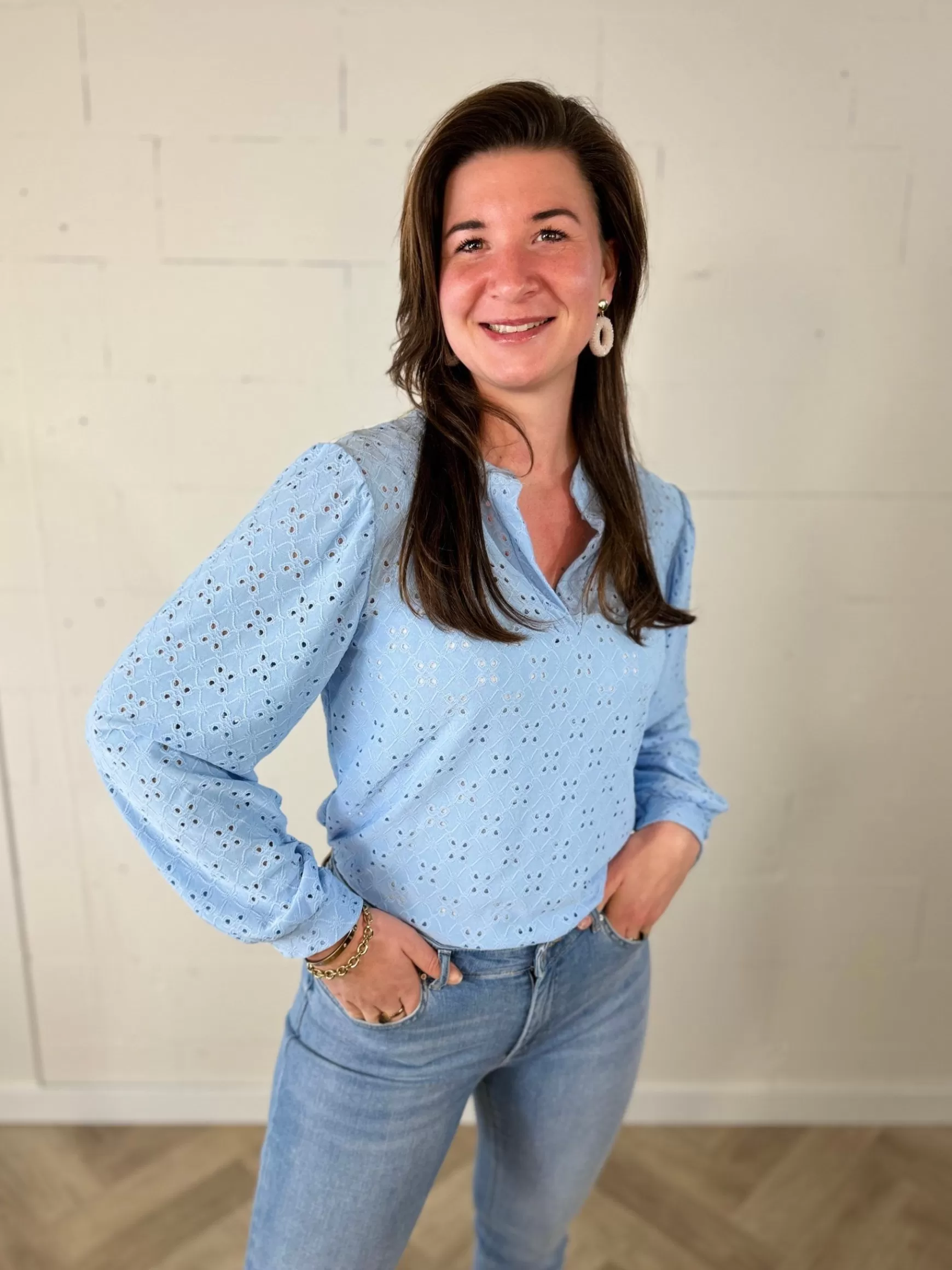 Trendz Blouse Fem Blauw Cheap