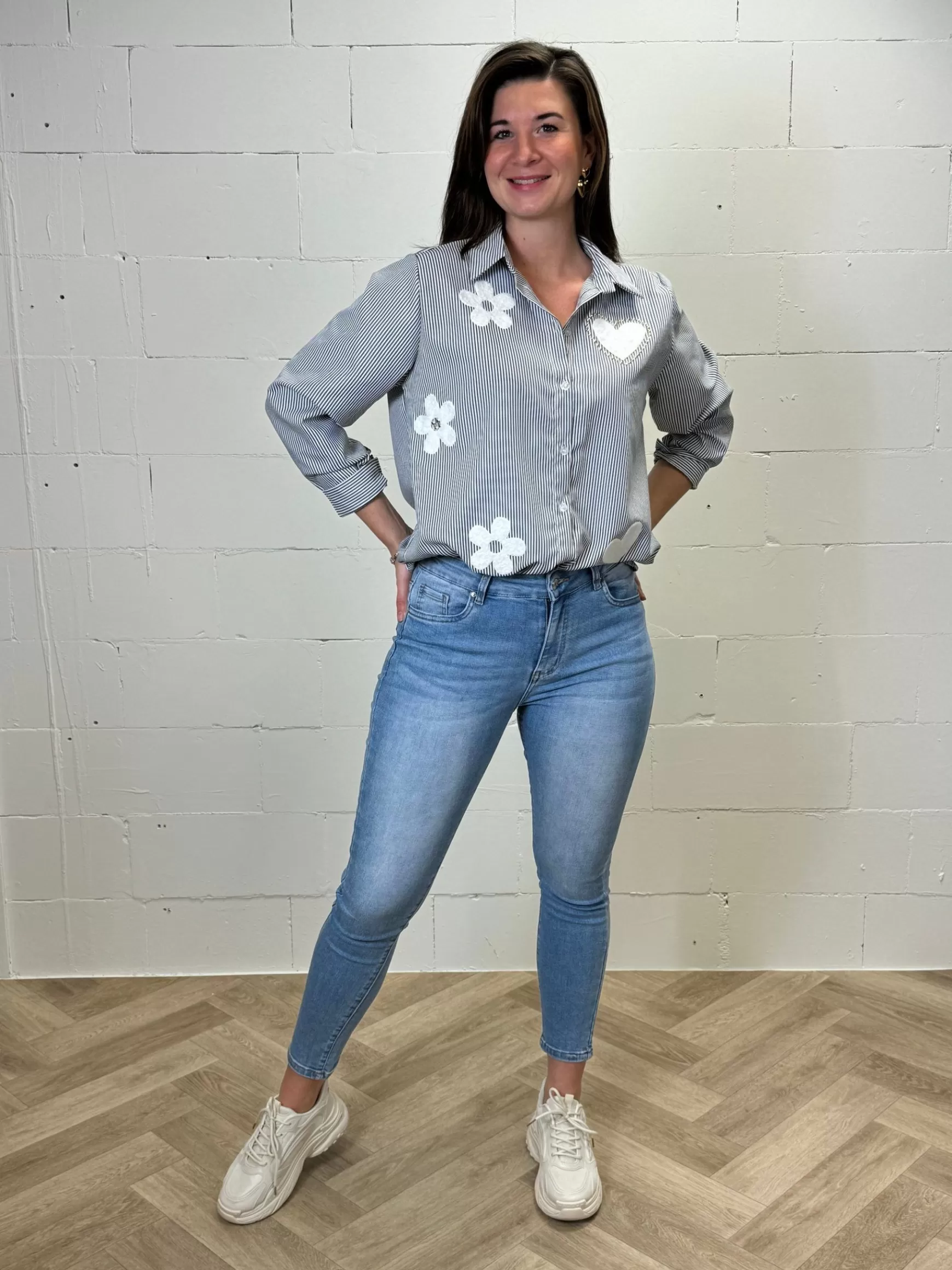Trendz Blouse Jeanny Gestreept Zwart Sale
