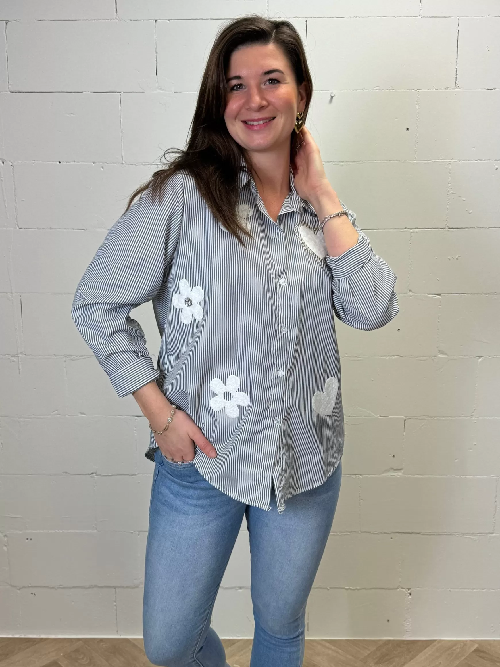 Trendz Blouse Jeanny Gestreept Zwart Sale