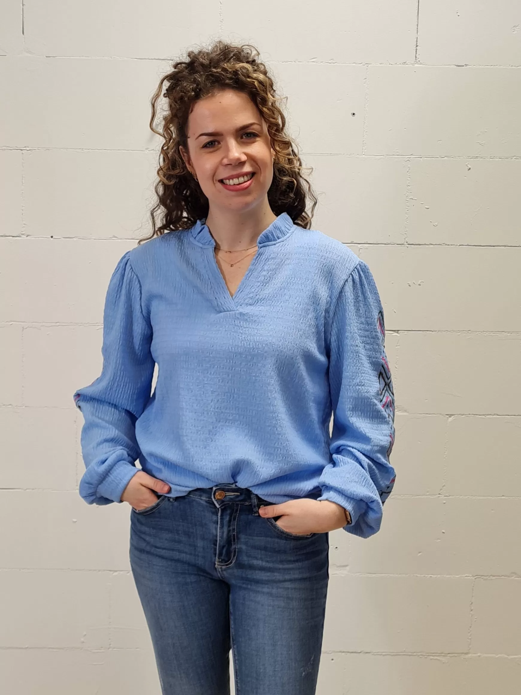 Trendz Blouse Lily Sky Blue Cheap