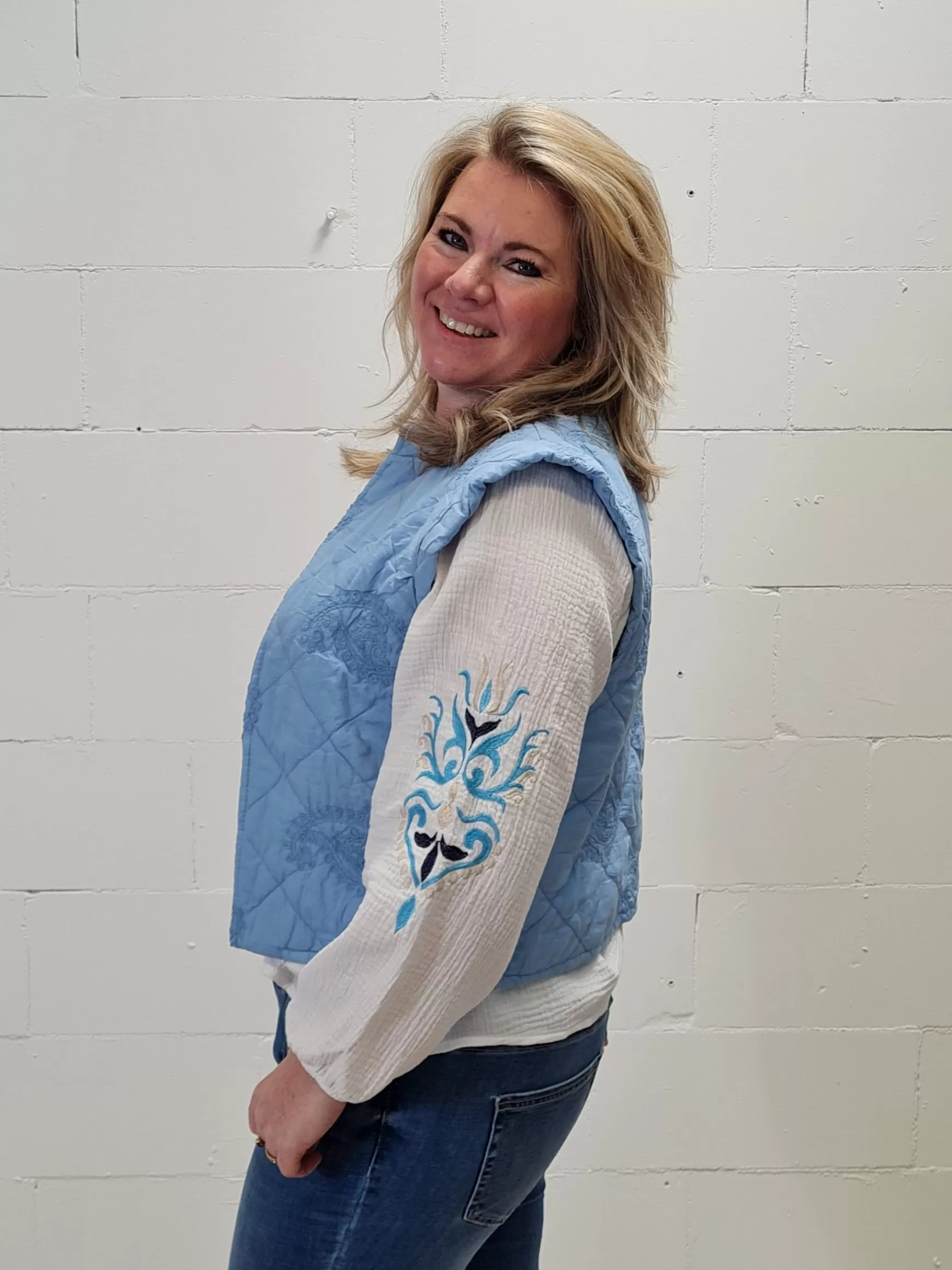 Trendz Blouse Milou Sky Blue Cheap