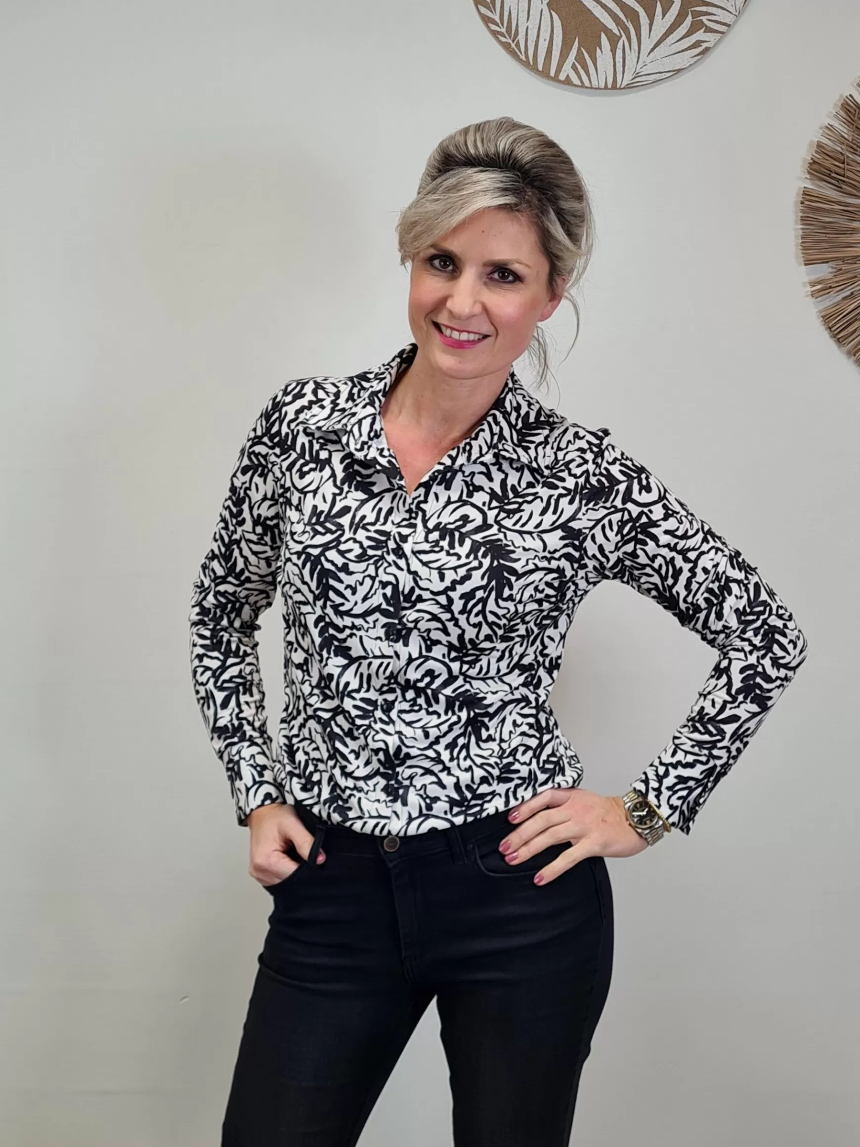 Trendz Blouse Tess Zwart Shop