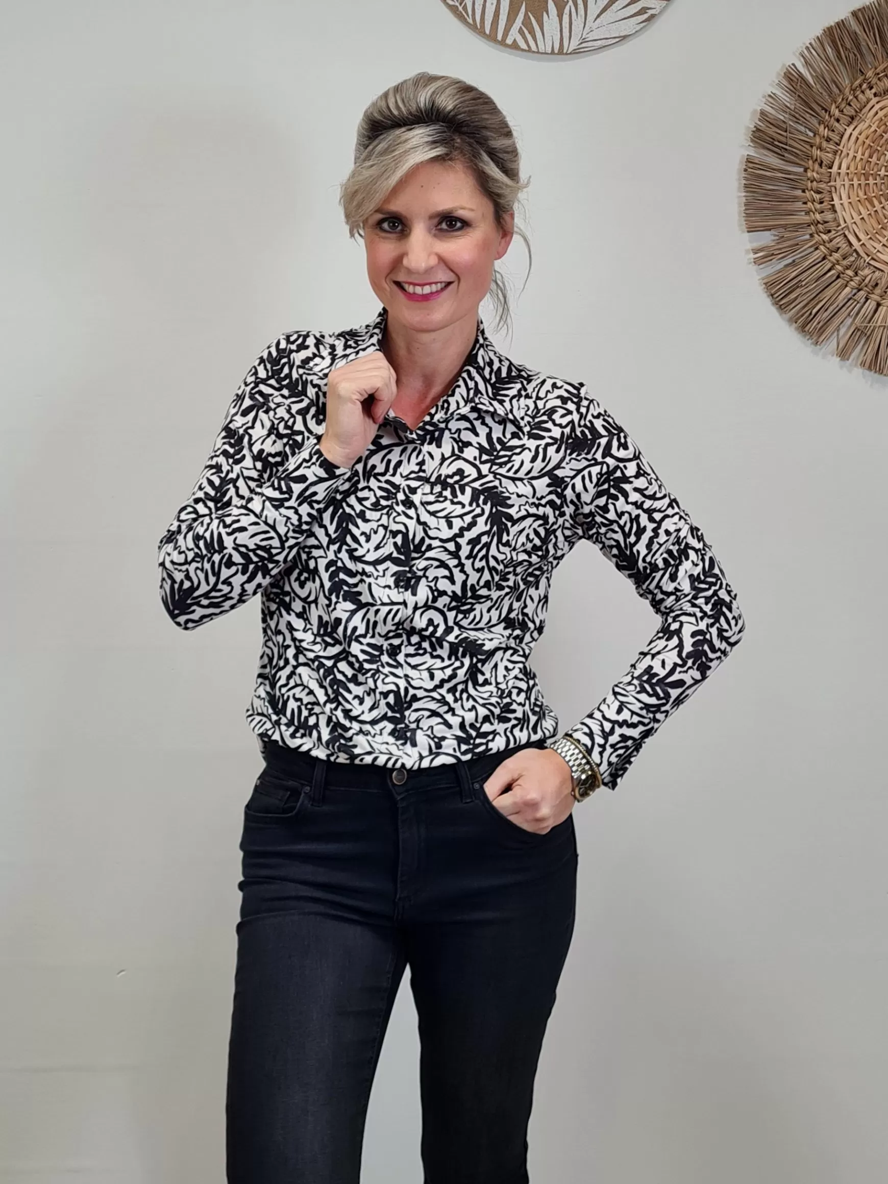 Trendz Blouse Tess Zwart Shop