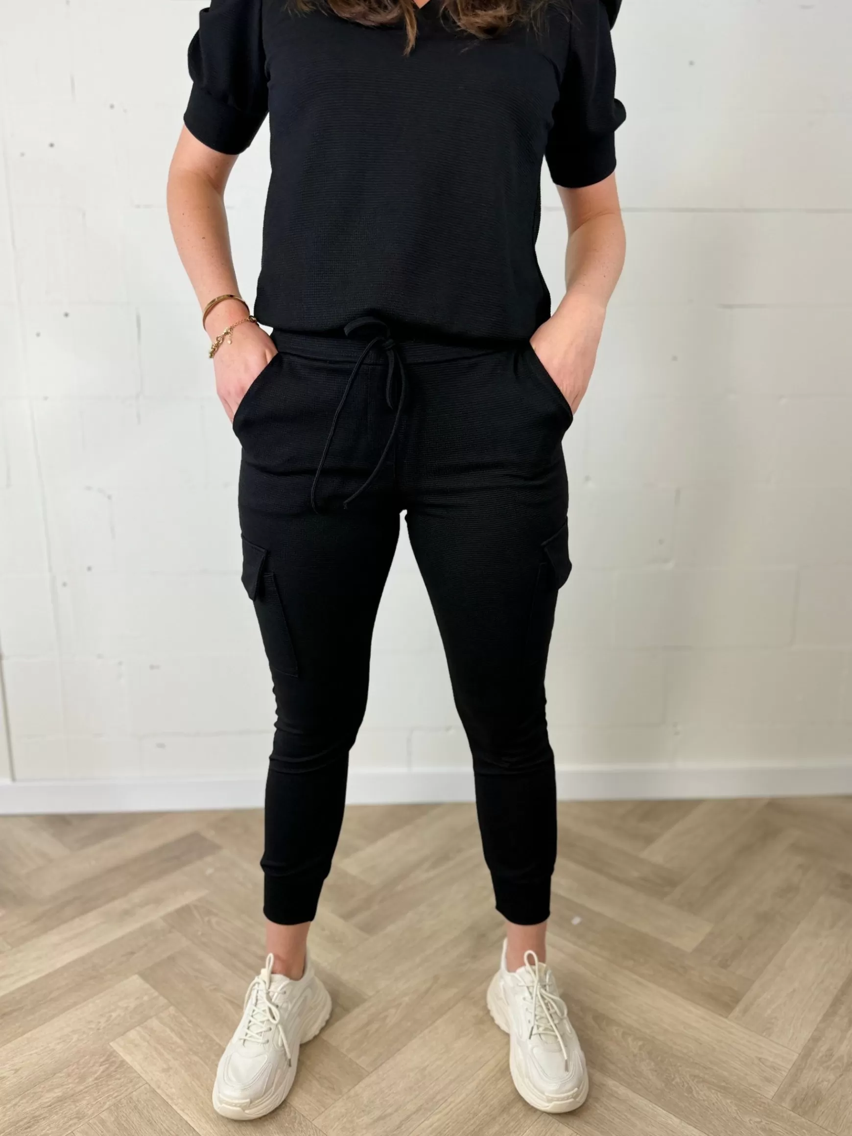 Trendz Cargobroek Geertje Wafelstof Navy Fashion