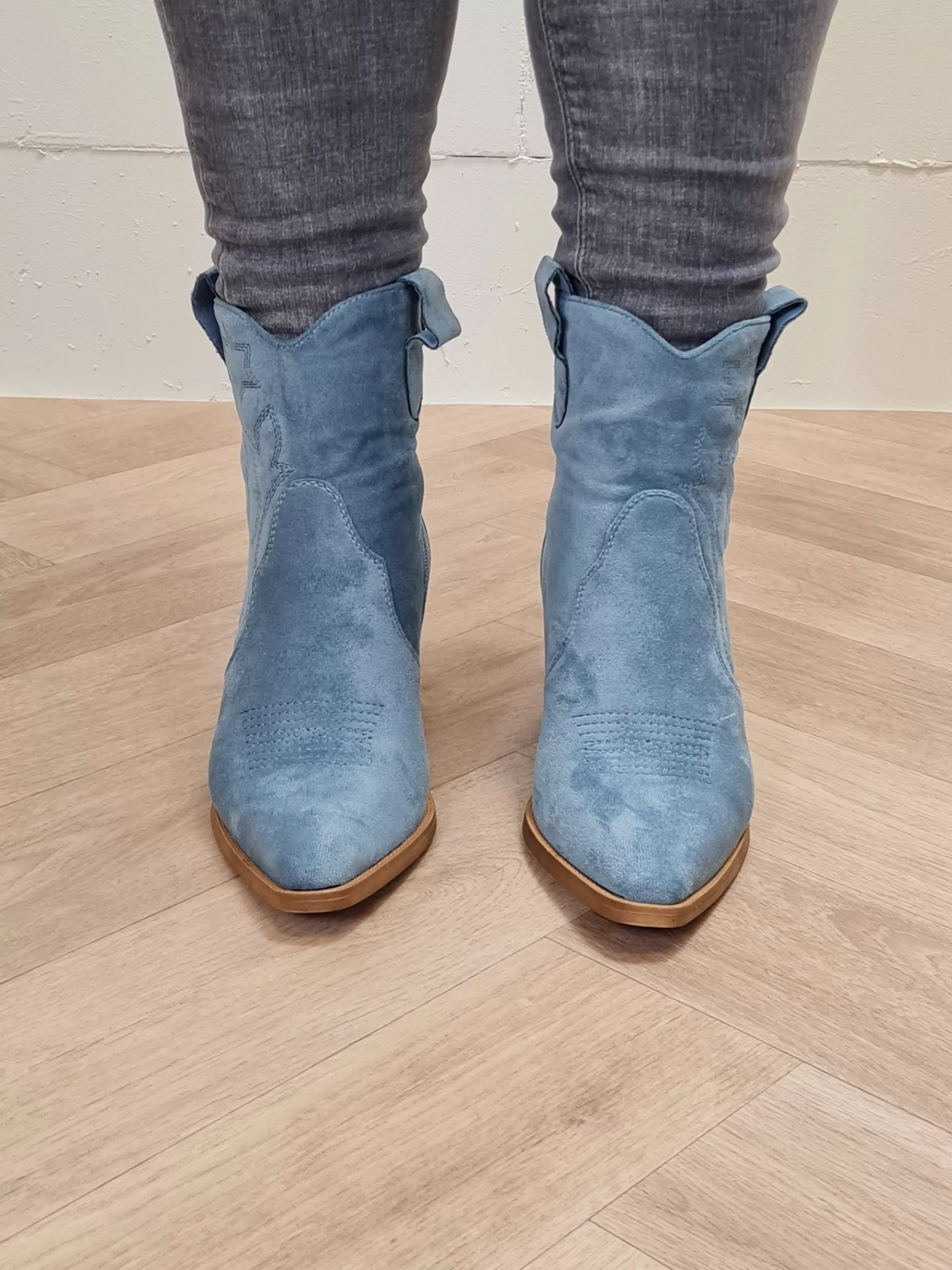 Trendz Cowboy Boots Megan Blue Suede Clearance