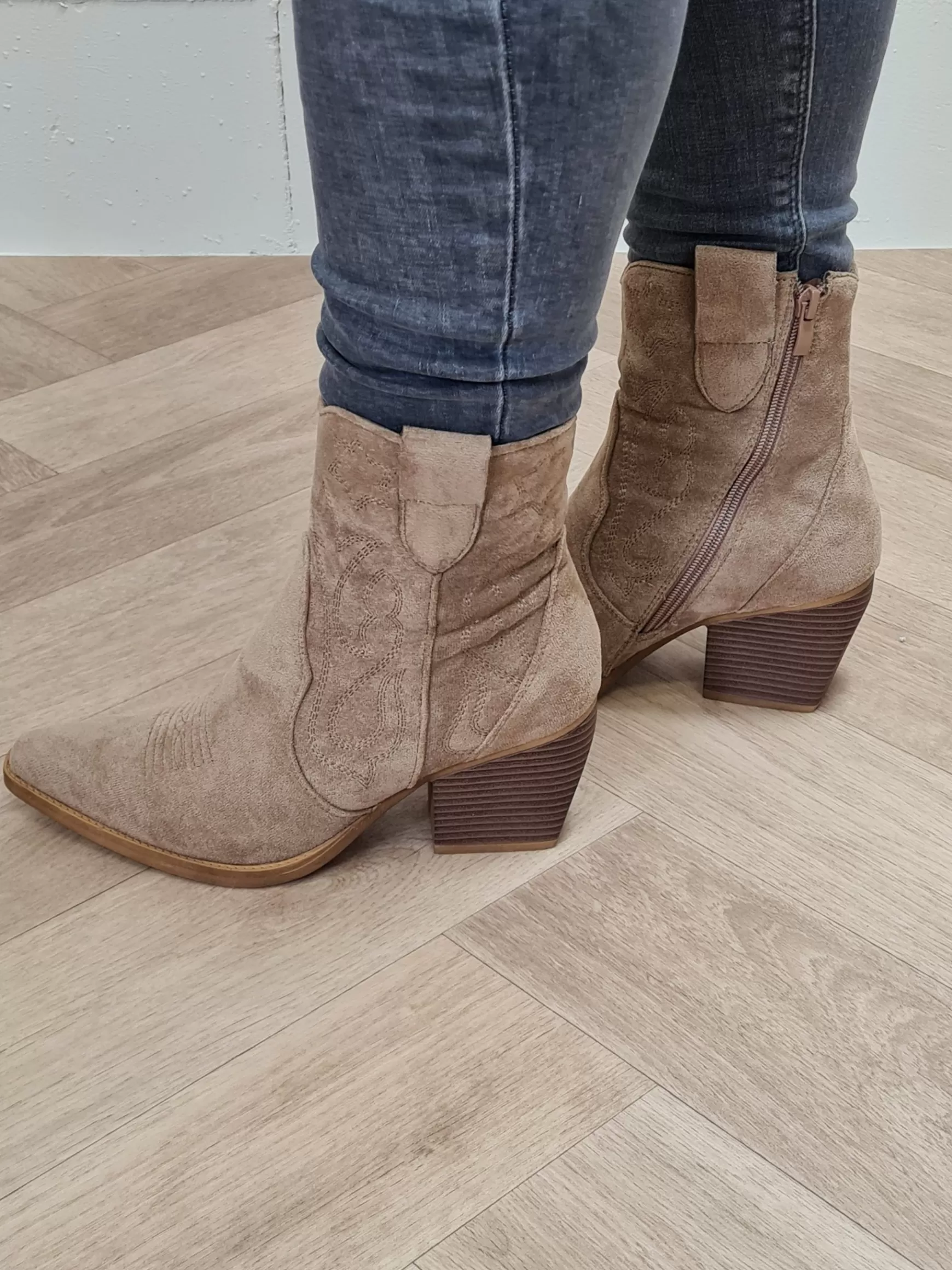 Trendz Cowboy Boots Megan Khaki Suede Store
