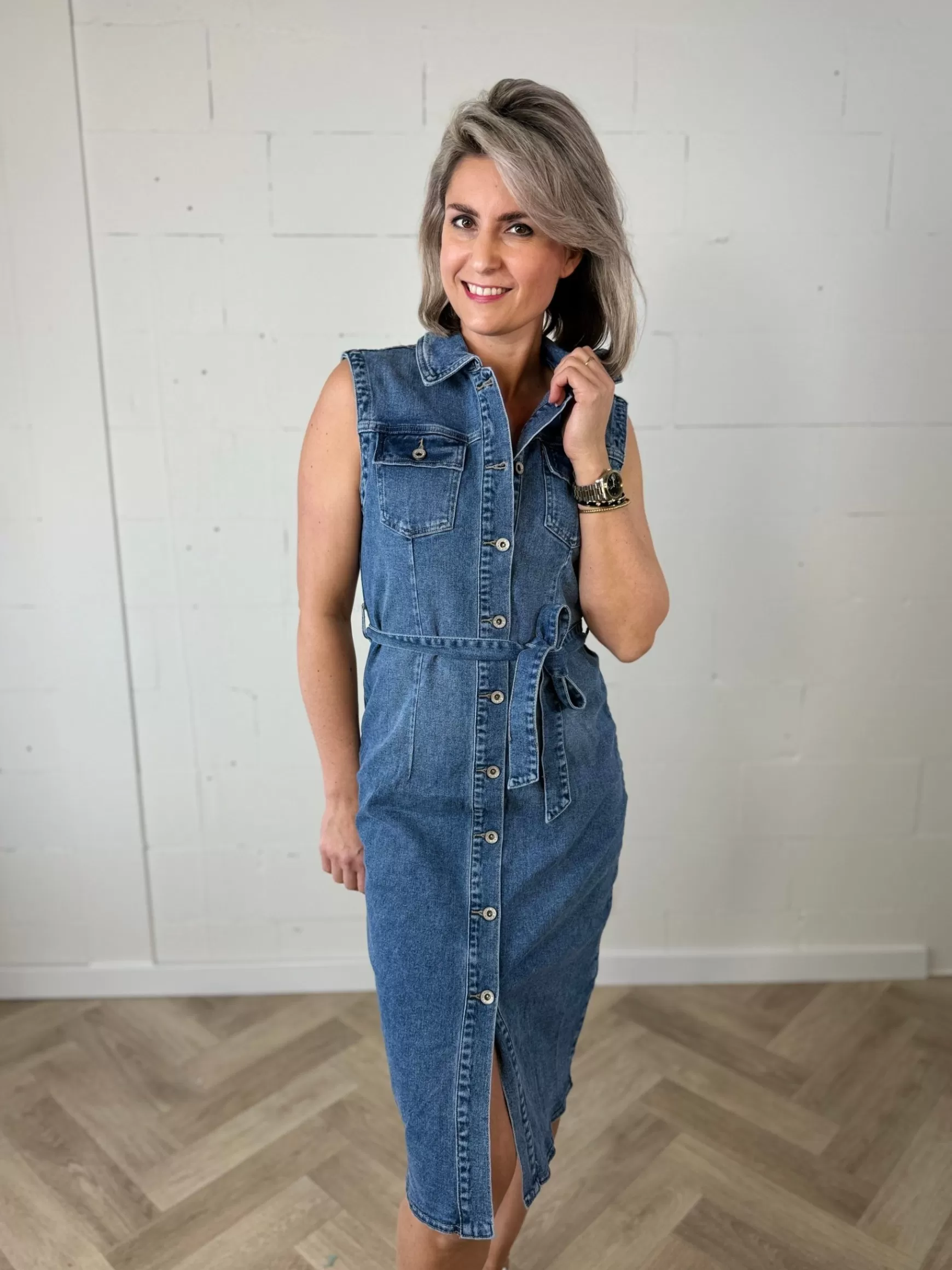 Trendz Denim Dress Mouwloos Cheap