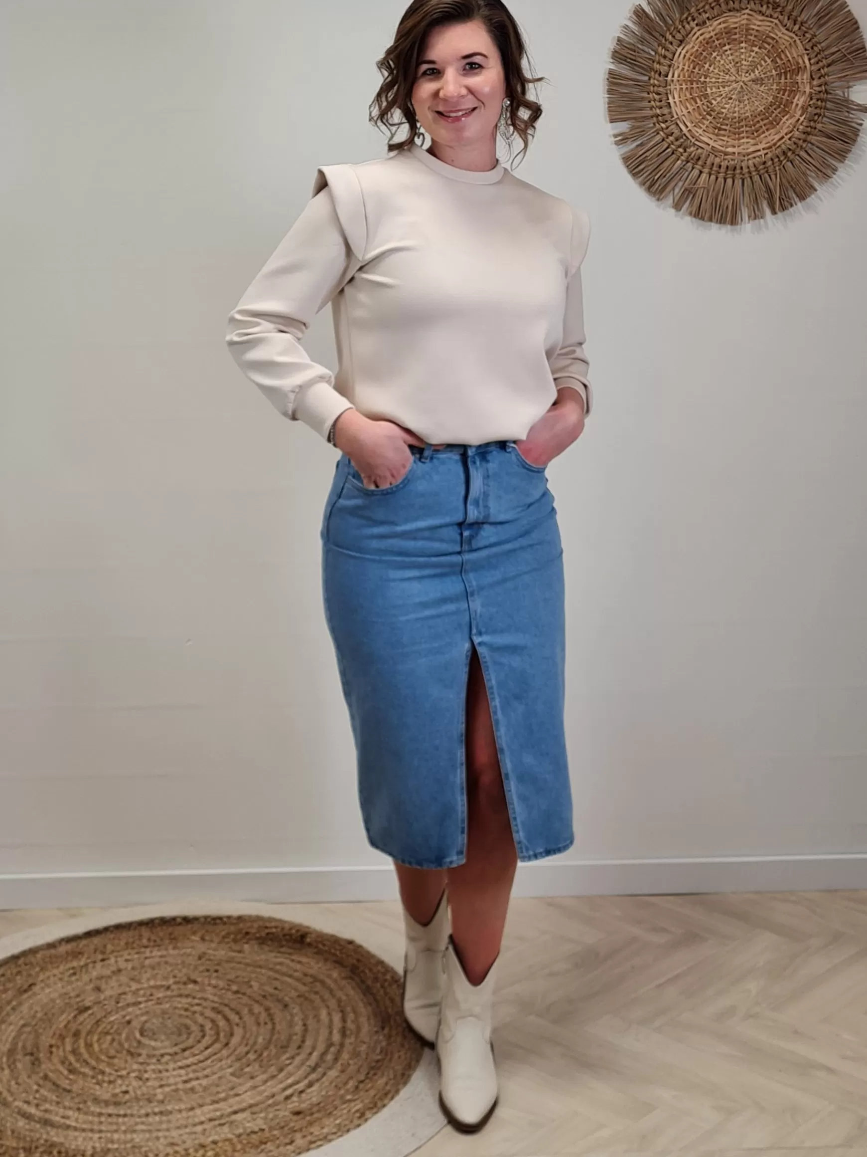 Trendz Denim Skirt Bianca Light Blue Shop