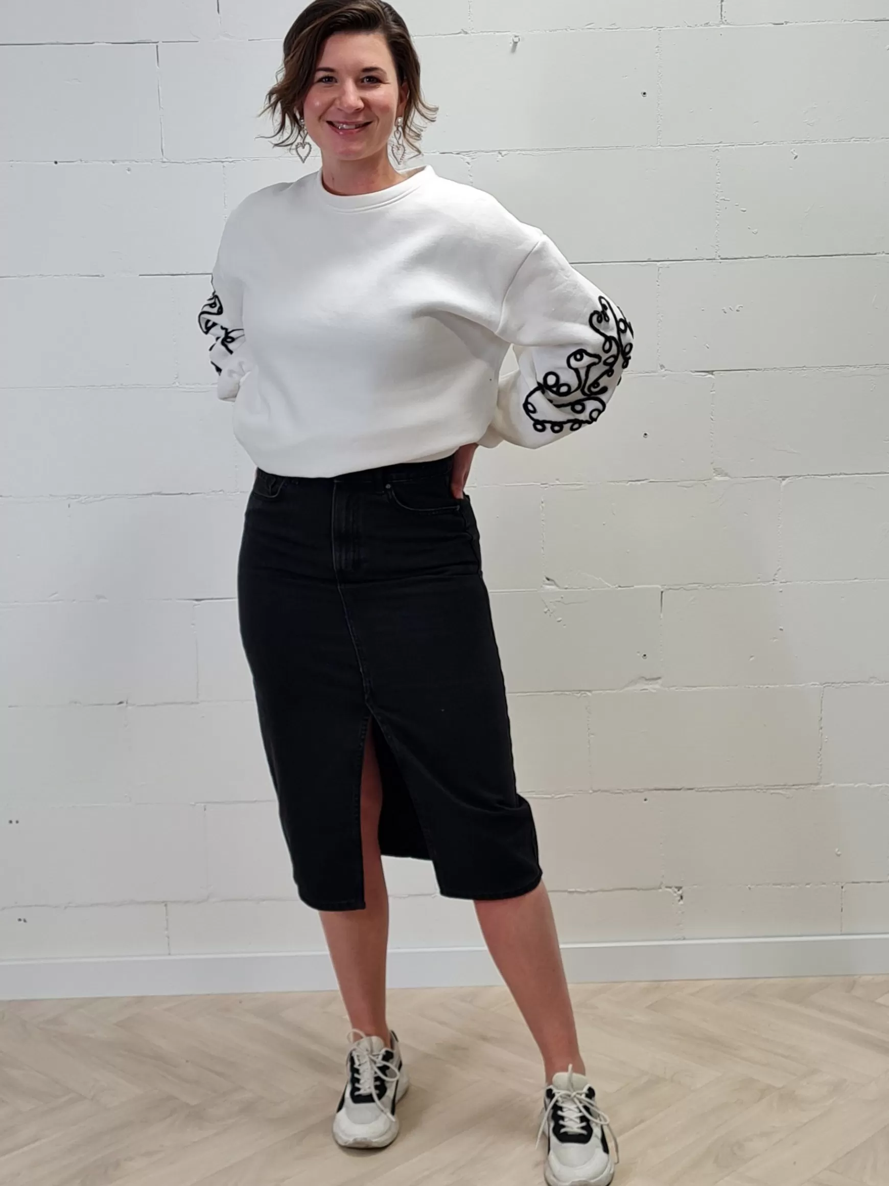 Trendz Denim Skirt Bianca Washed Black Cheap