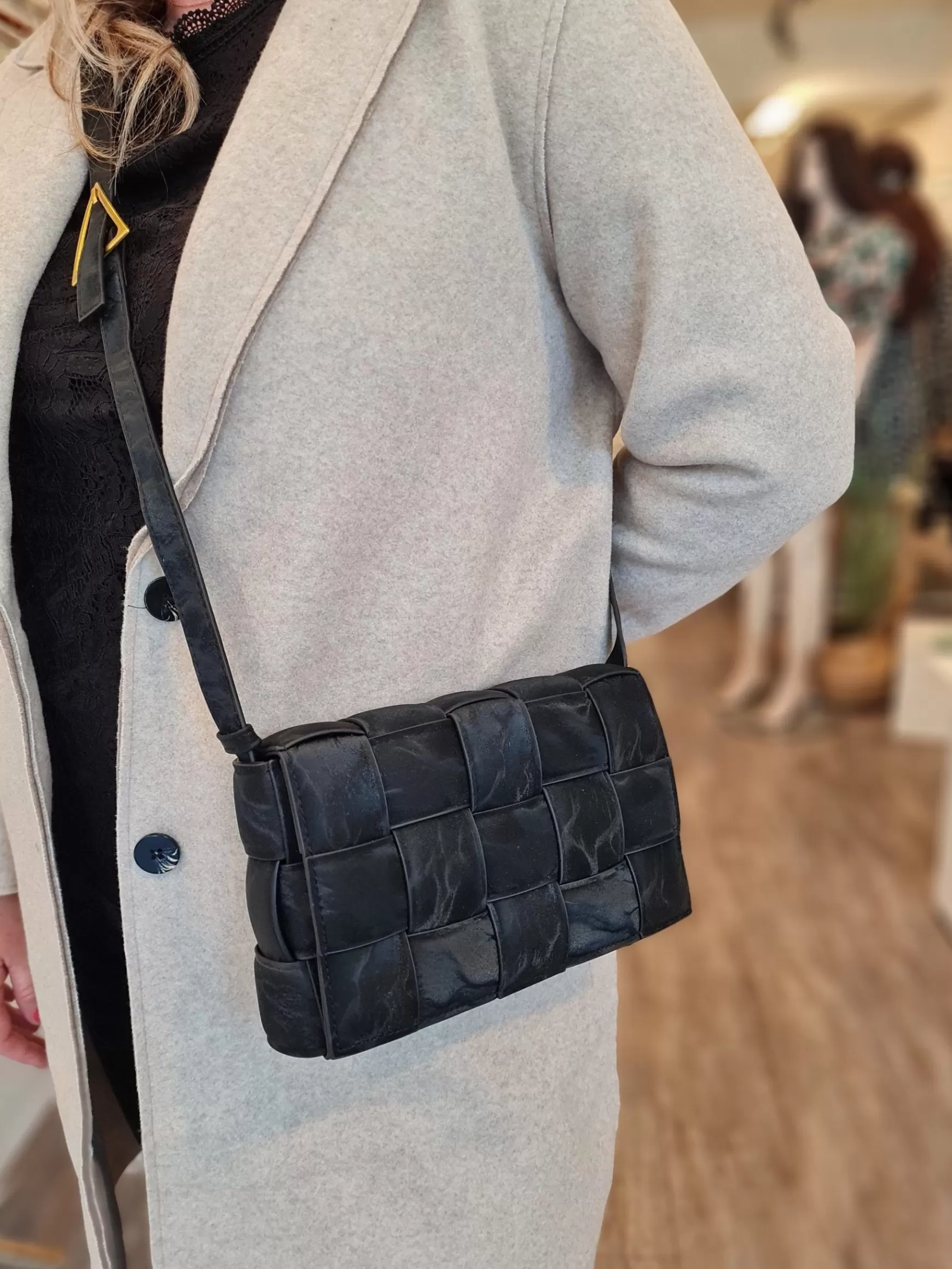 Trendz Gevlochten Tas Zwart Cheap
