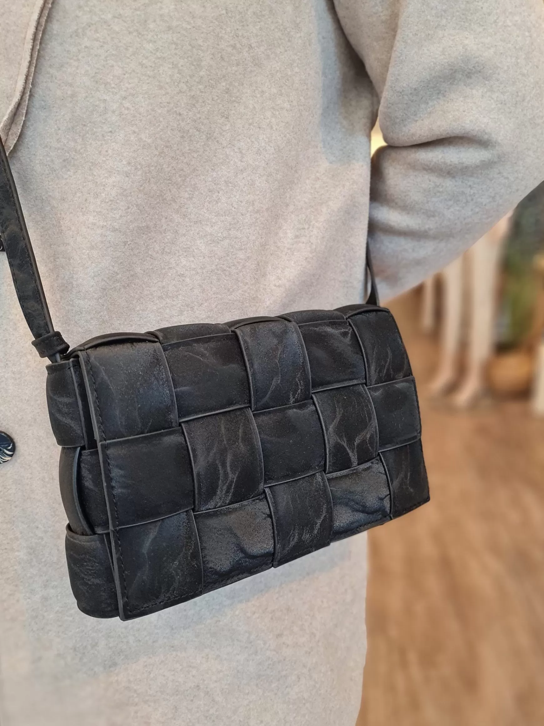 Trendz Gevlochten Tas Zwart Cheap