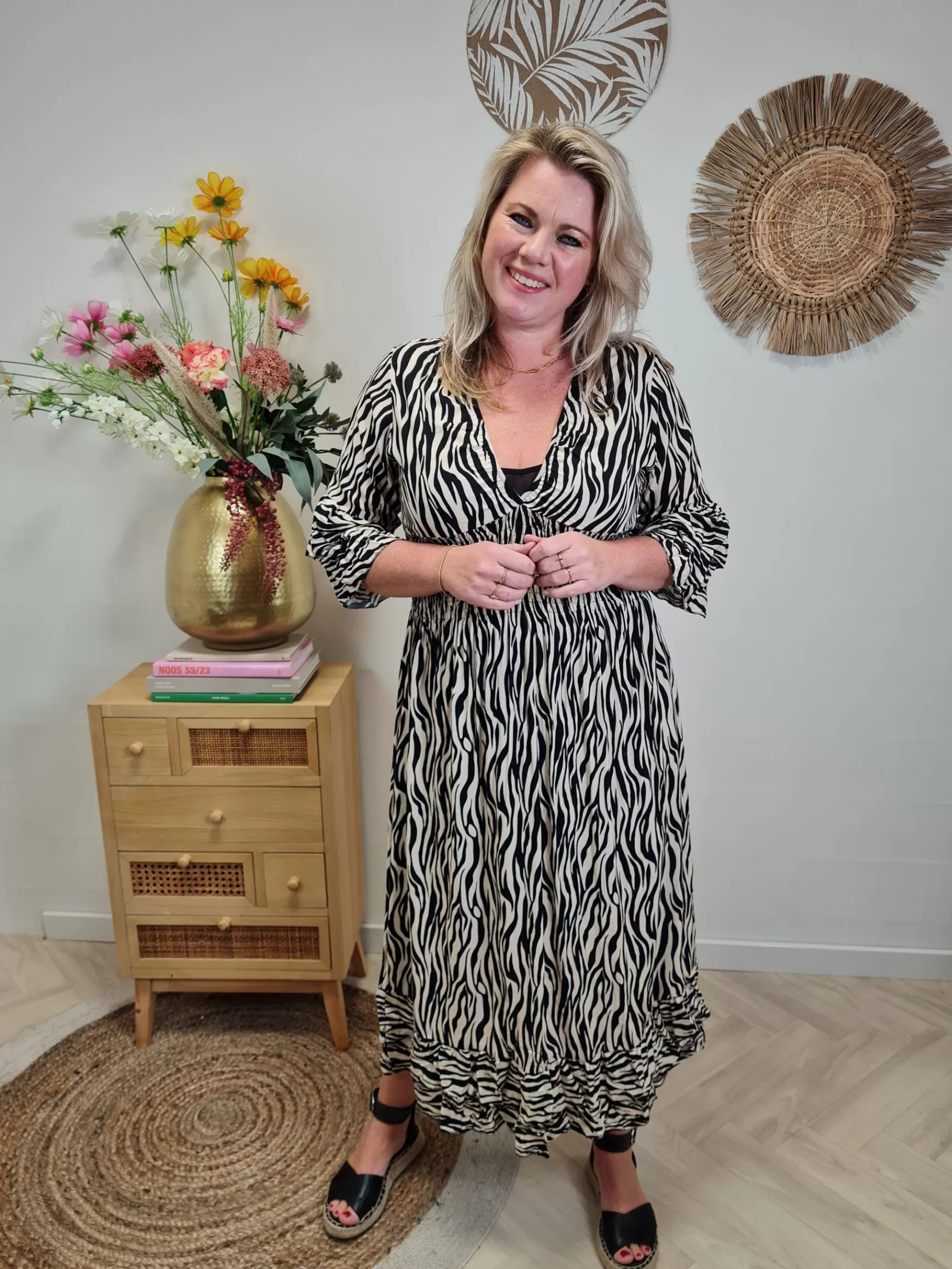 Trendz Jurk Mirjam Zwart/Wit Hot