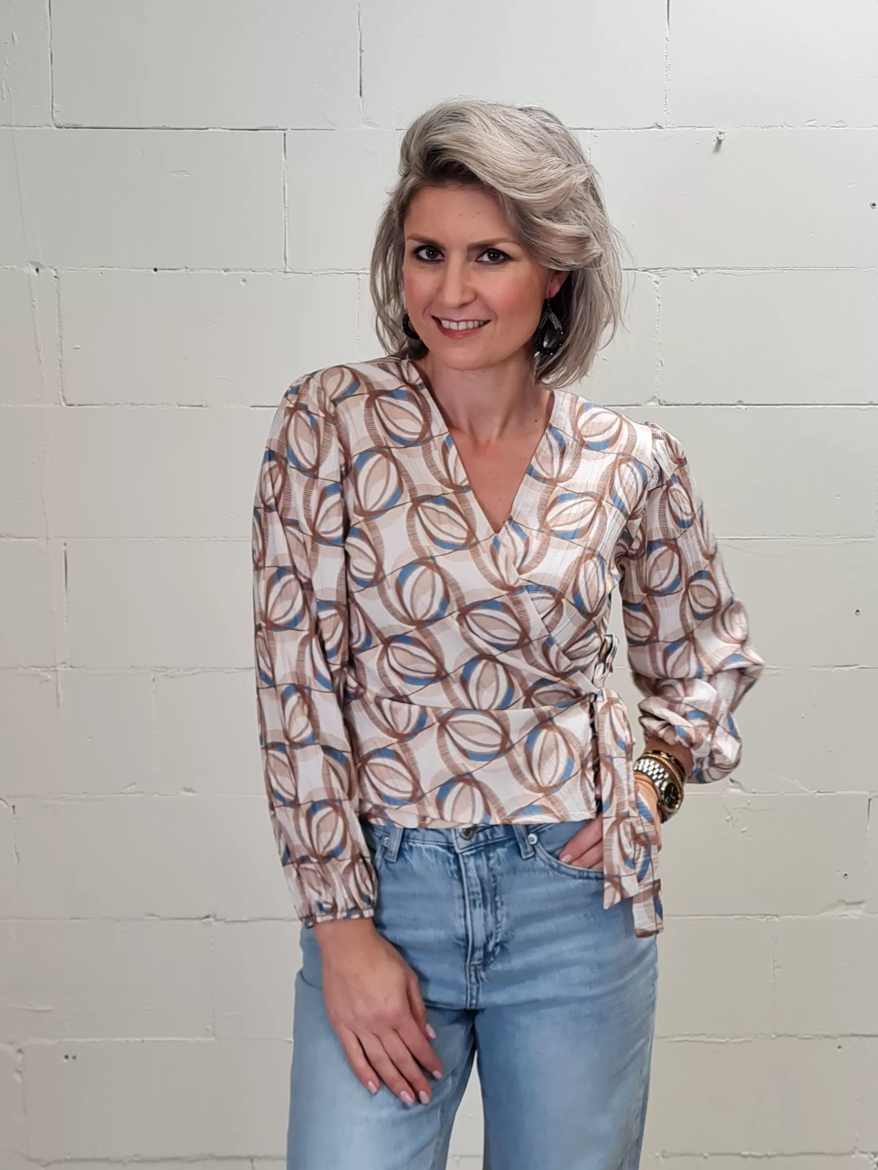 Trendz Knoop Blouse Marlieke Beige Best
