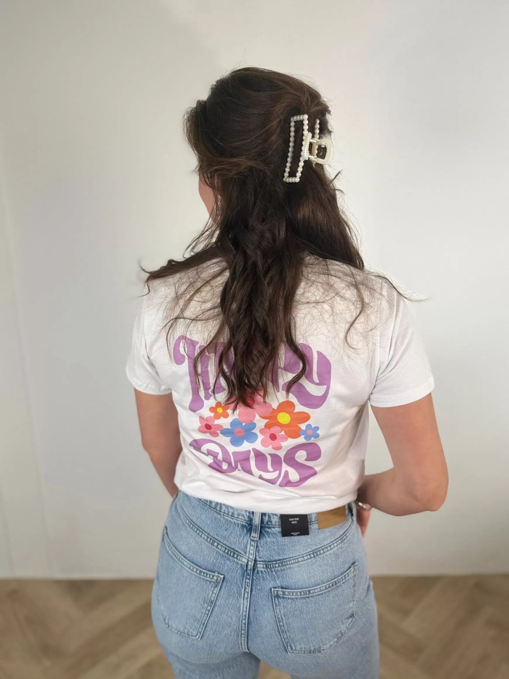 Trendz Shirt Flower Wit Clearance