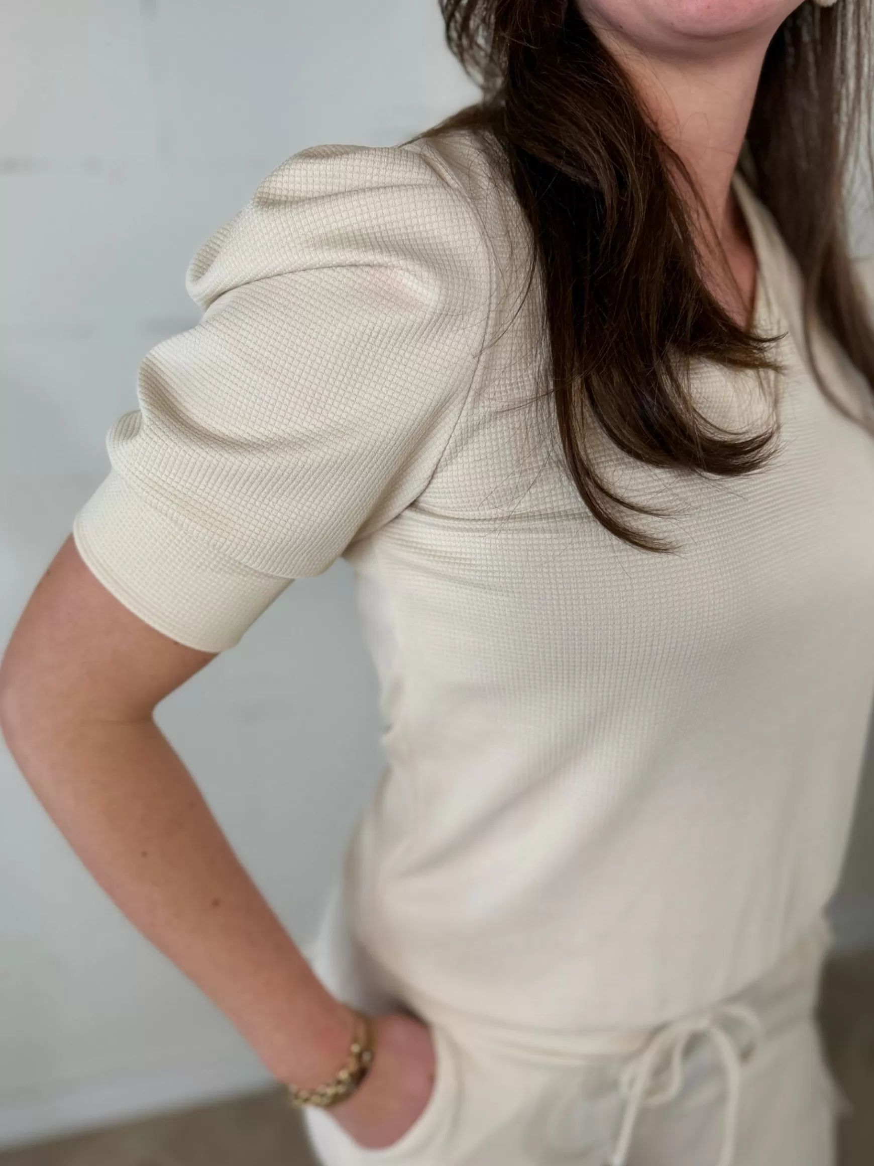 Trendz Shirtje Geertje Wafelstof Beige Store