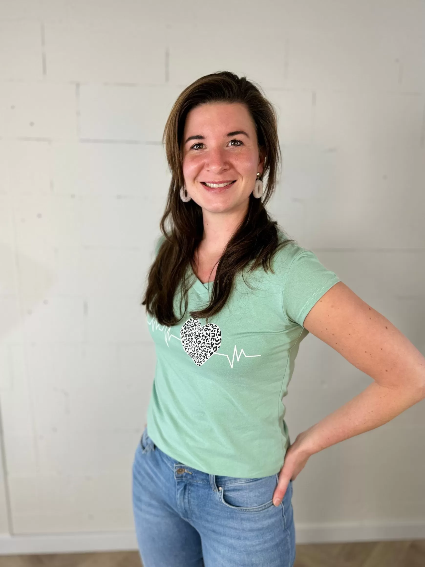 Trendz Shirtje Heartbeat Groen Fashion