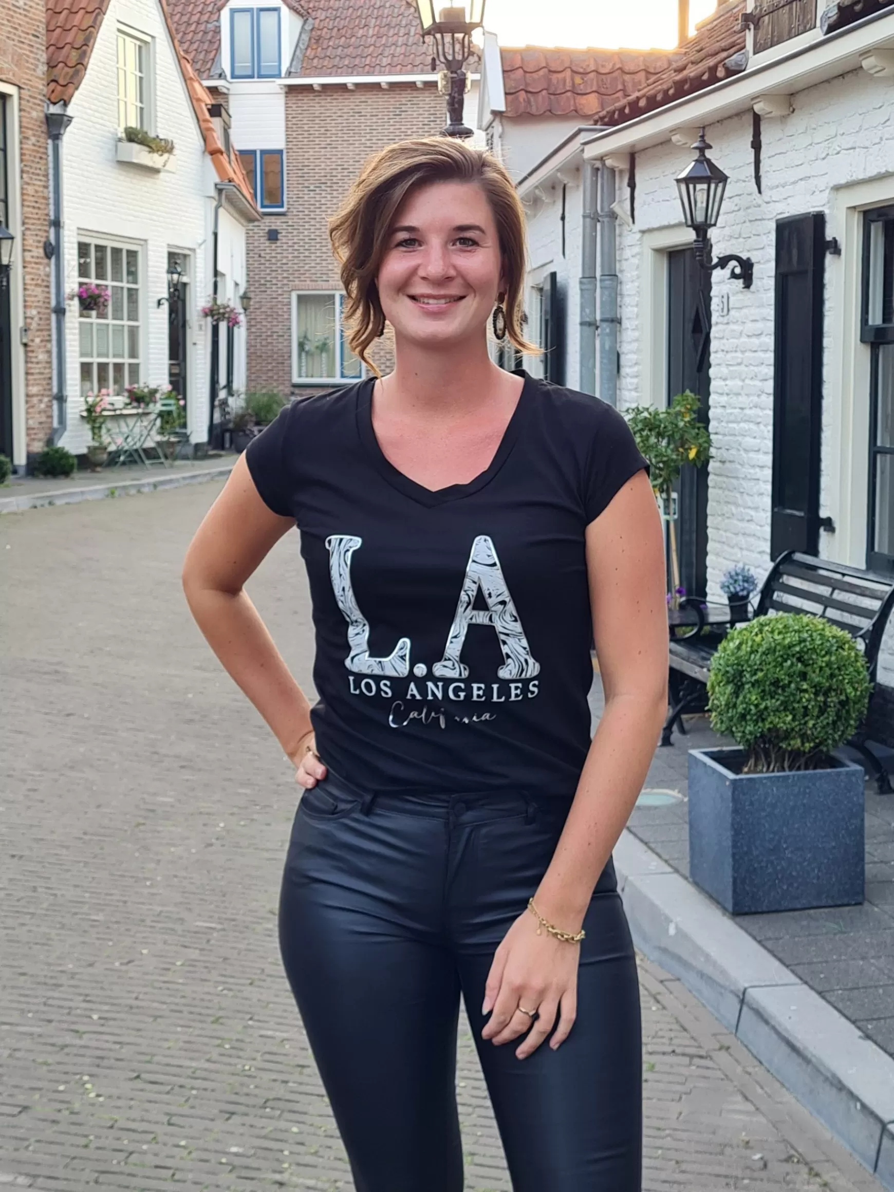 Trendz Shirtje La (Zwart Met Wit) Discount