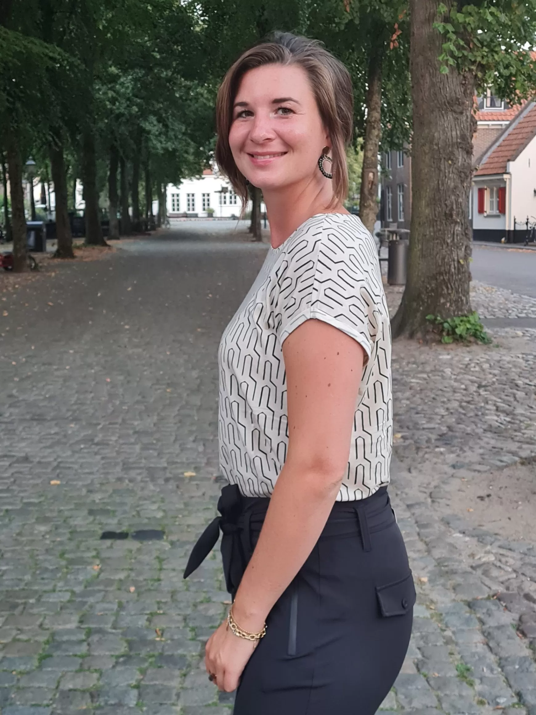 Trendz Shirtje Martha Off-White/Zwart Outlet