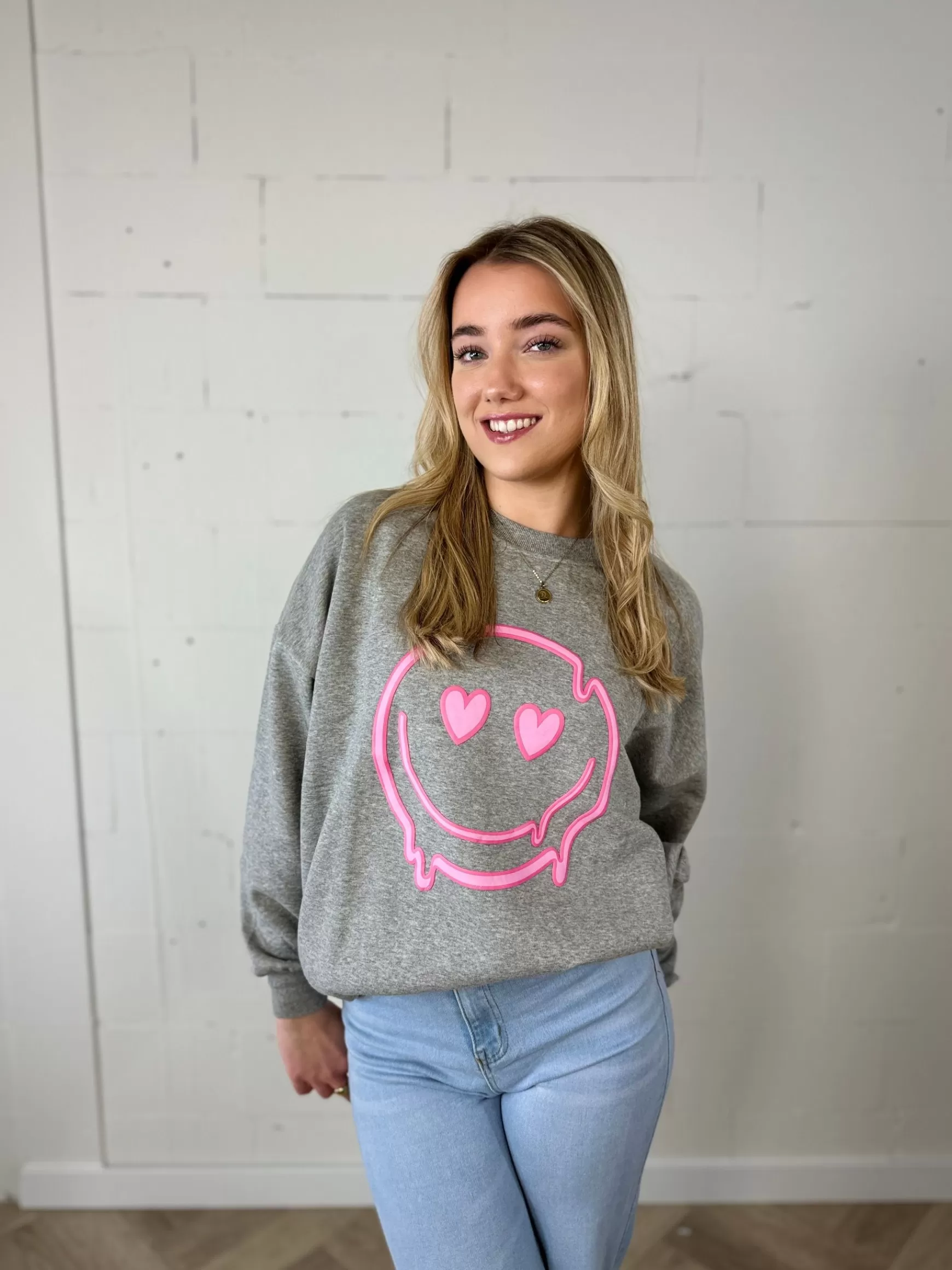 Trendz Sweater Smiley Grijs Clearance