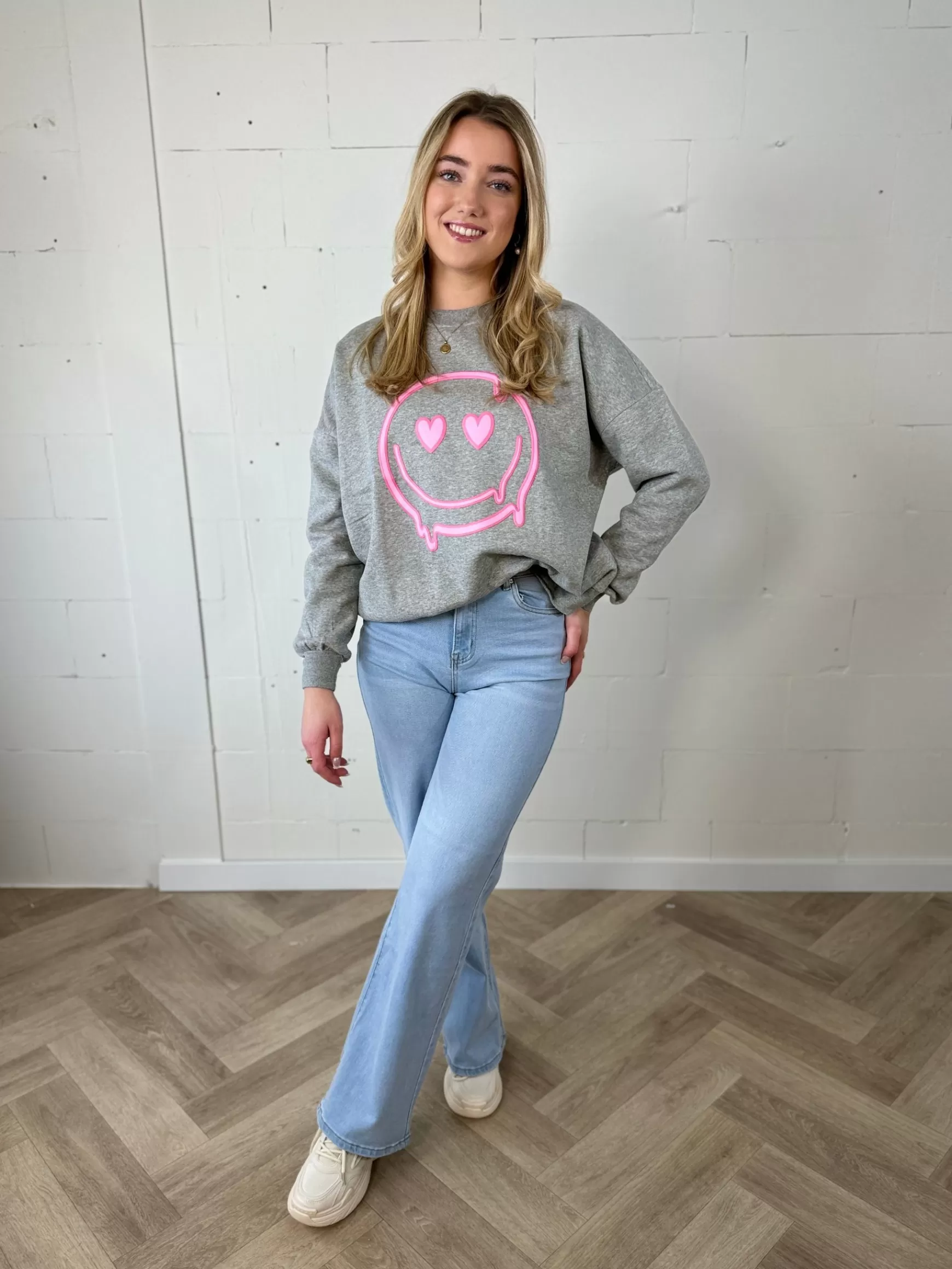 Trendz Sweater Smiley Grijs Clearance
