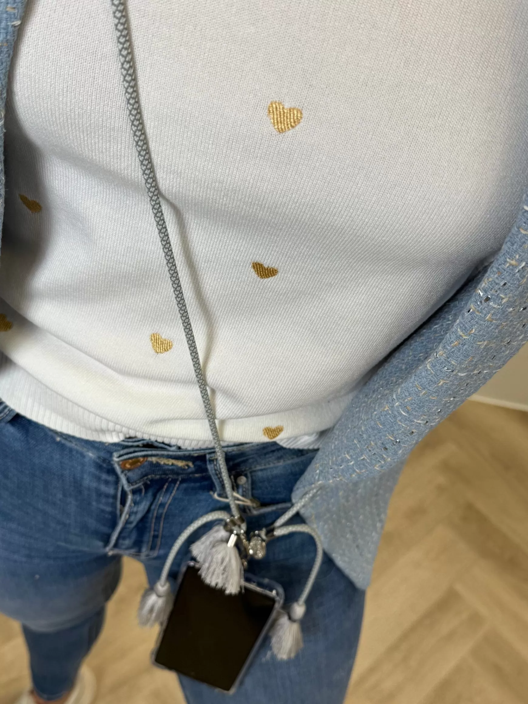 Trendz Telefoonkoord Grijs Reflectie (Met Kwastjes) Clearance