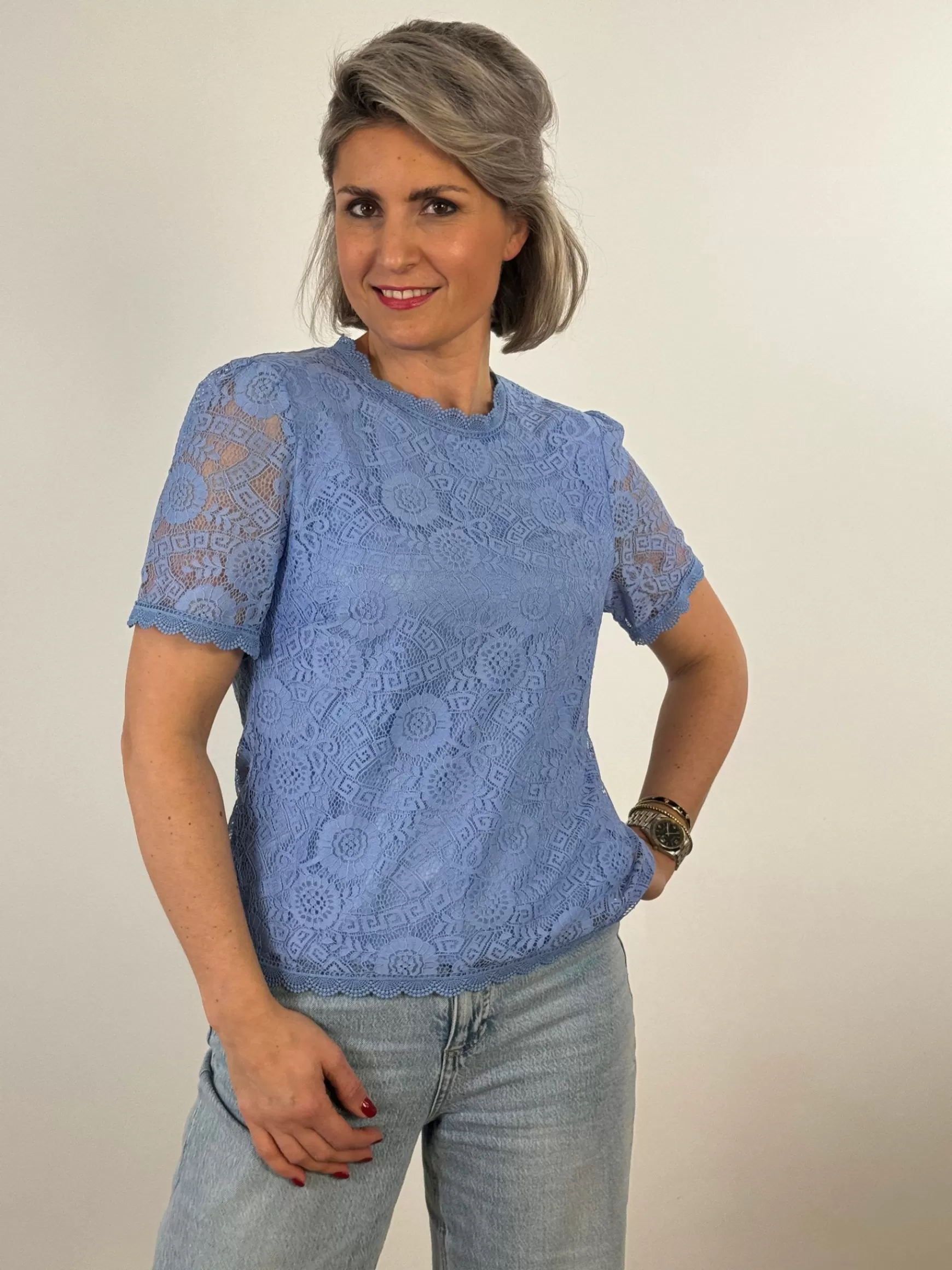 Trendz Top Marloes Kant Lavendel New