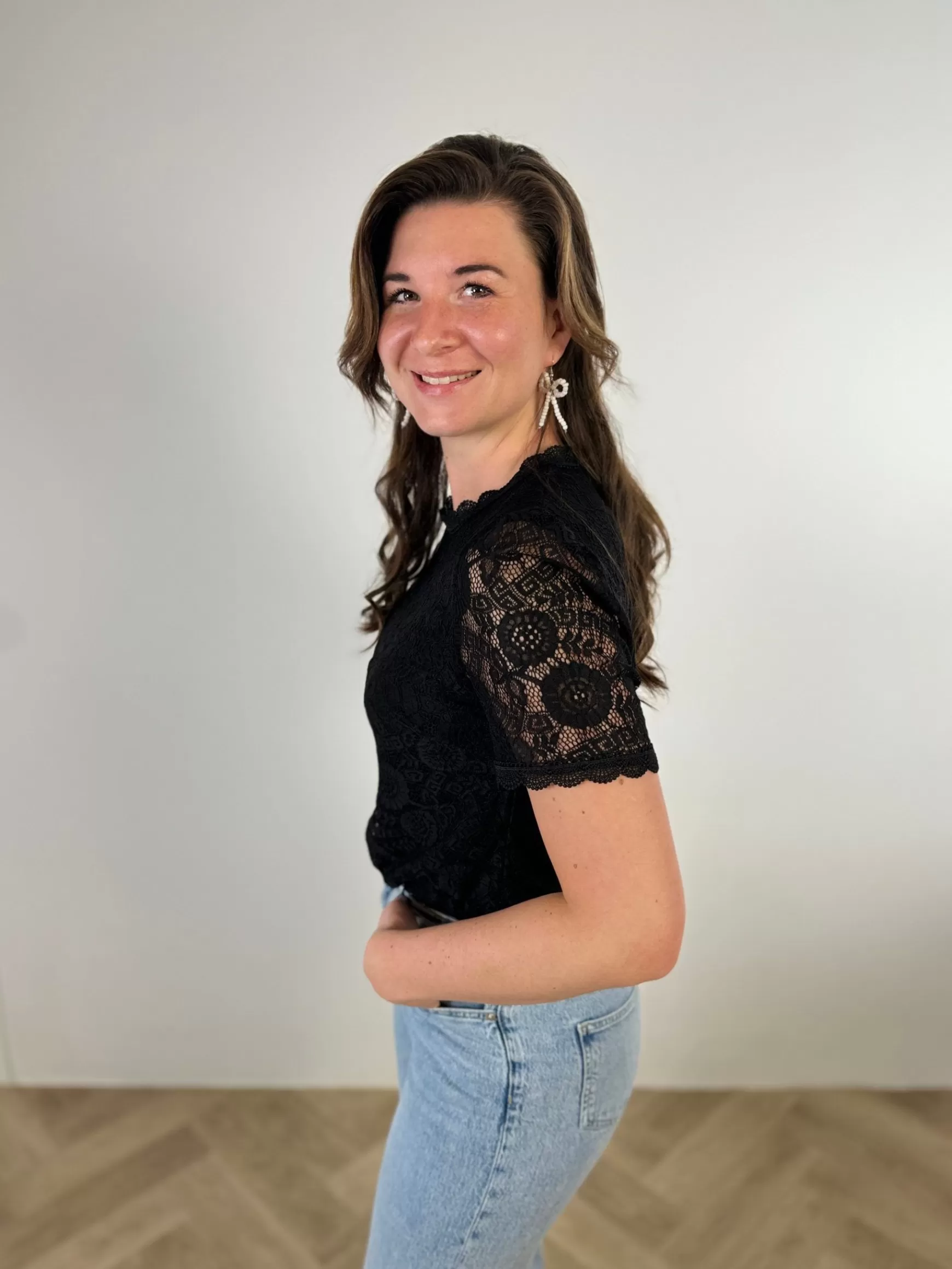 Trendz Top Marloes Kant Zwart Fashion