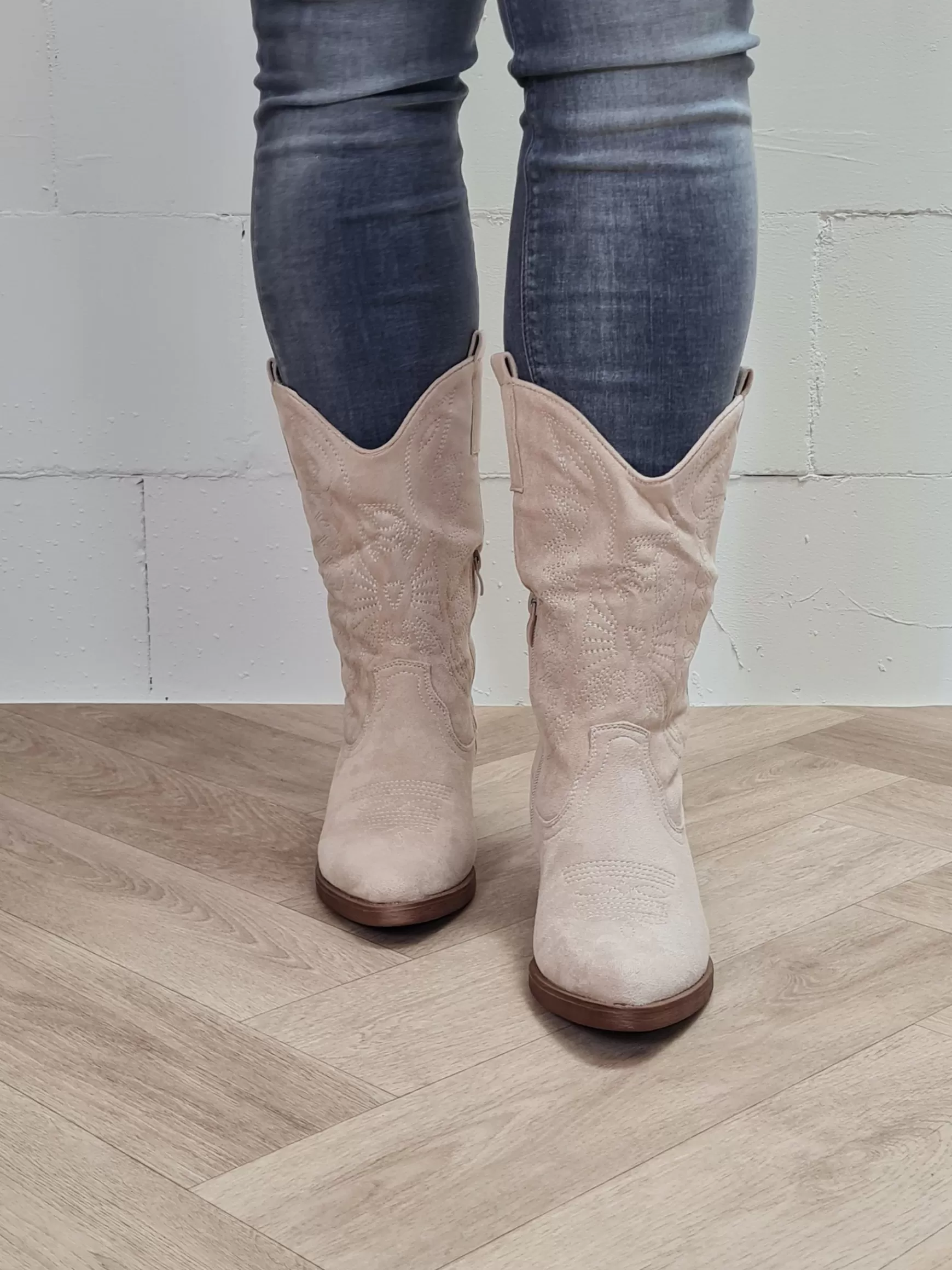Trendz Western Boot Kelly Beige Suede Hot