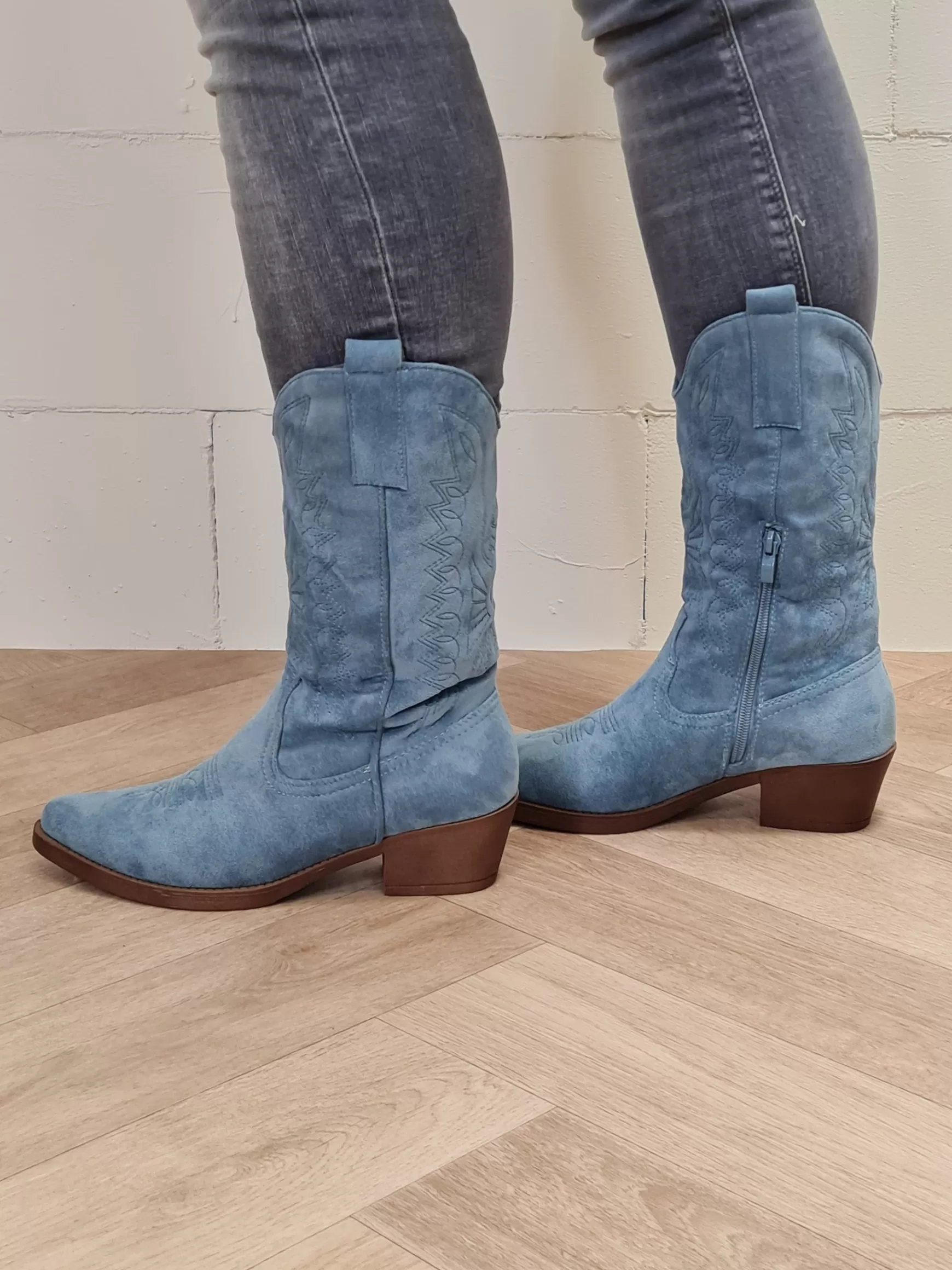 Trendz Western Boot Kelly Blue Suede Cheap