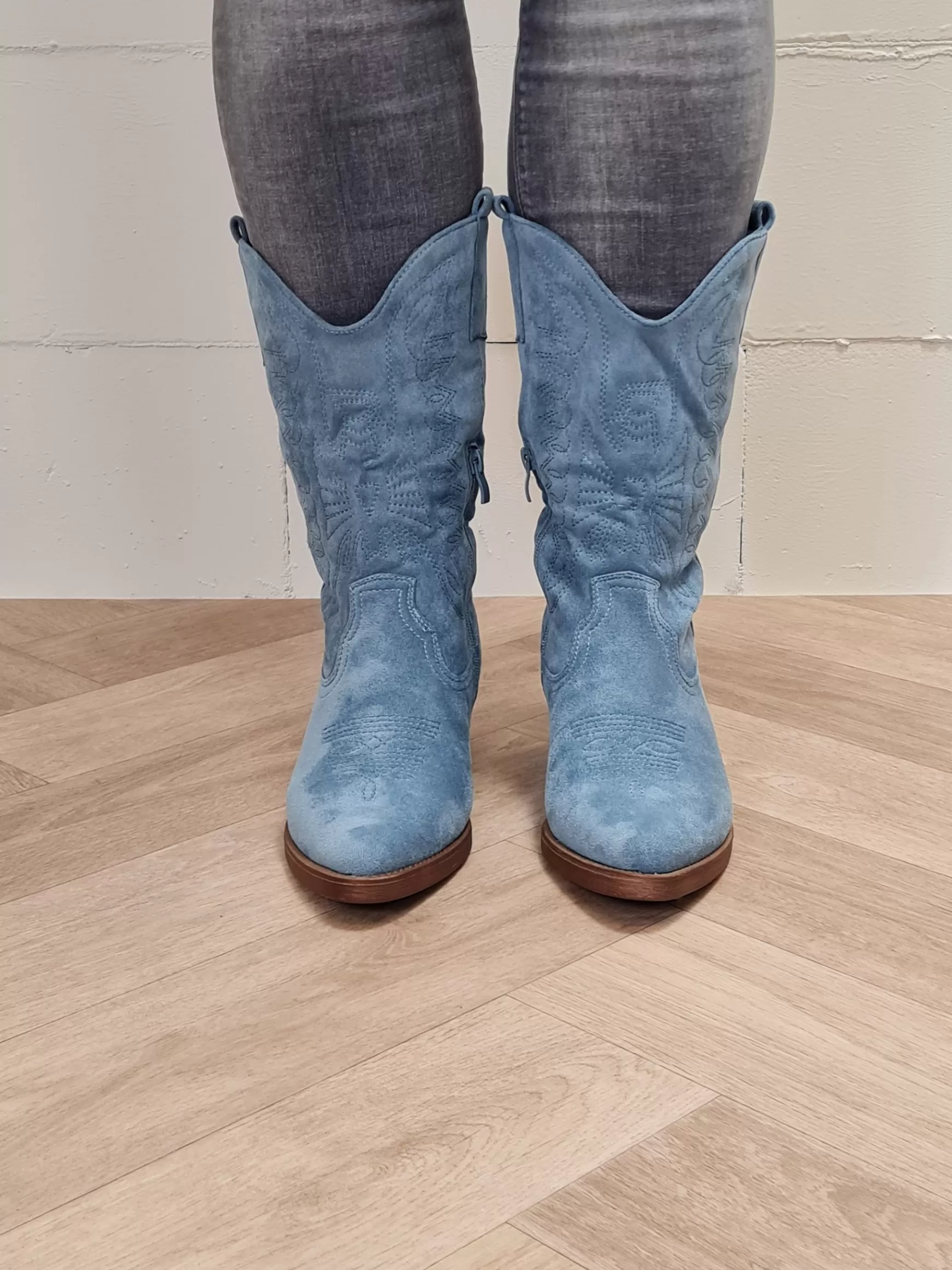Trendz Western Boot Kelly Blue Suede Cheap